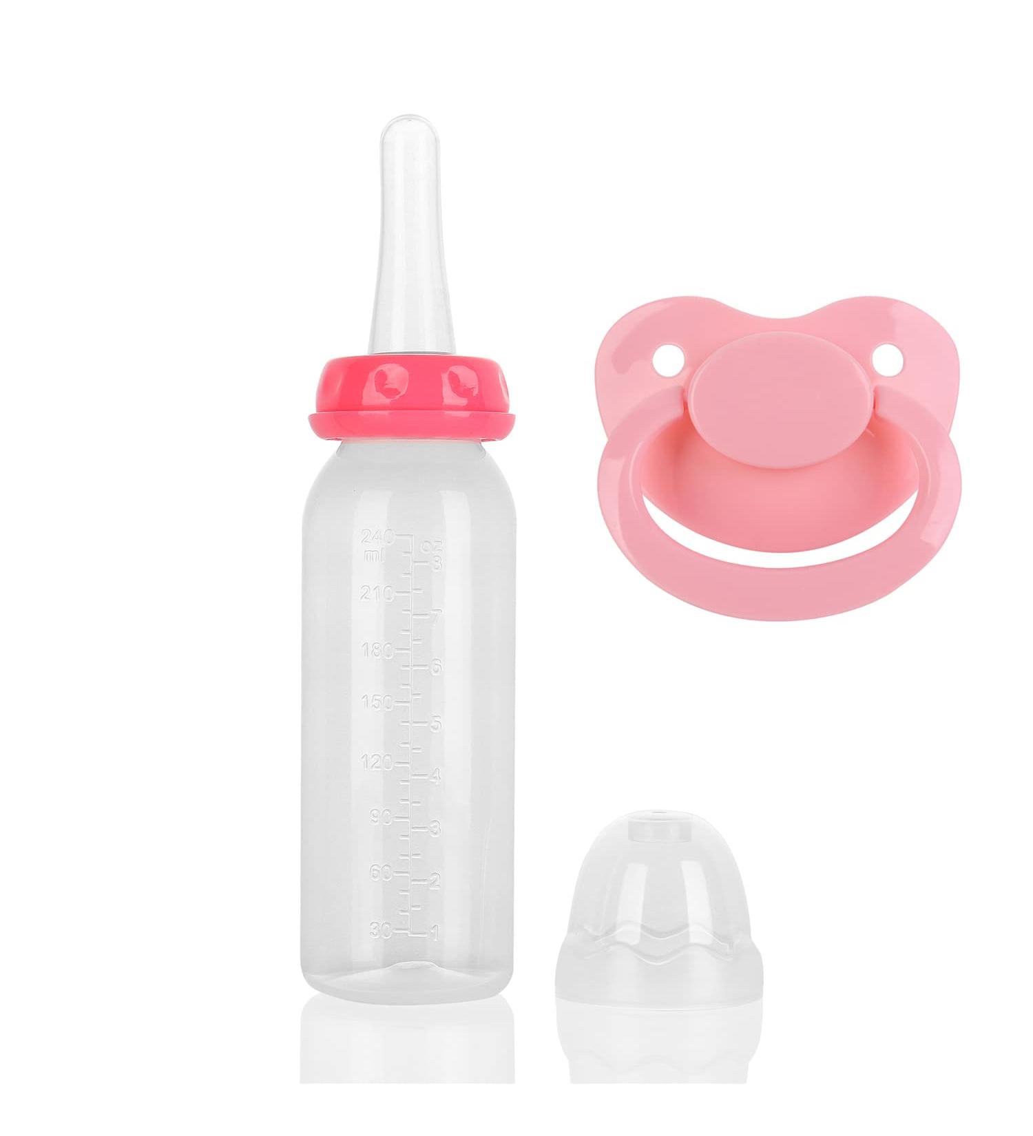 Adult 8.1oz Pink Bottle with Large Pacifier Set - Shop Now! - Buy Online on SooperMarket.com