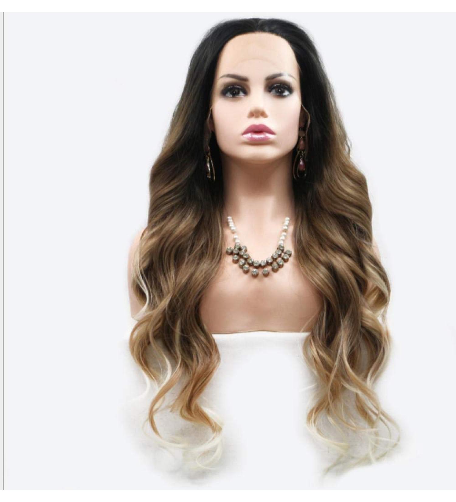 Buy BGHJUE Synthetic Wig with Bangs for Women - Realistic Brown Long Roll Hair | International Shipping Available - Buy Online on SooperMarket.com