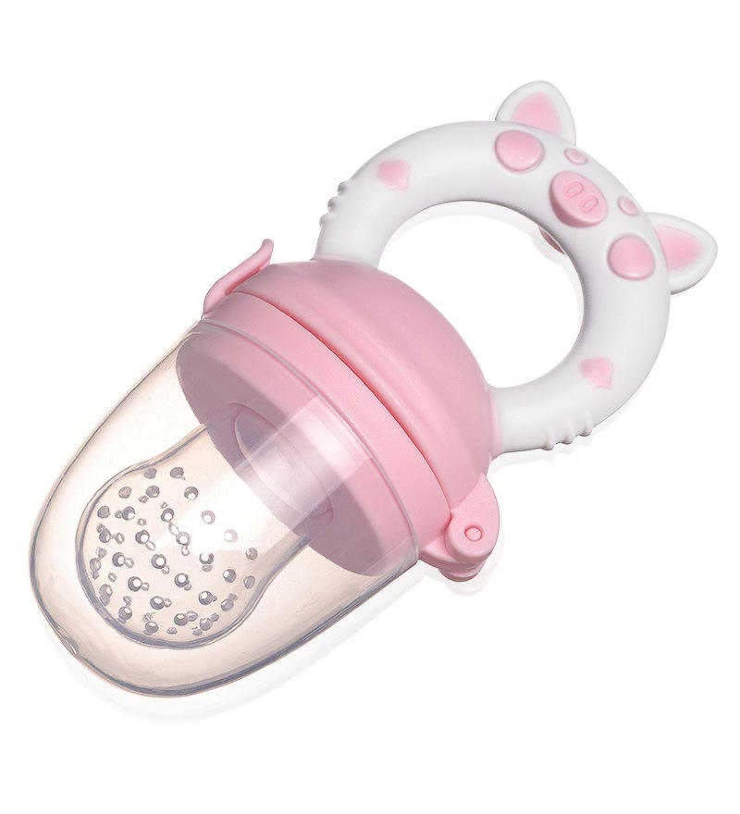 BPA-Free Baby Food Feeder & Teether - Best Teething Toy for Baby Teething Relief (Pink) - Buy Online on SooperMarket.com