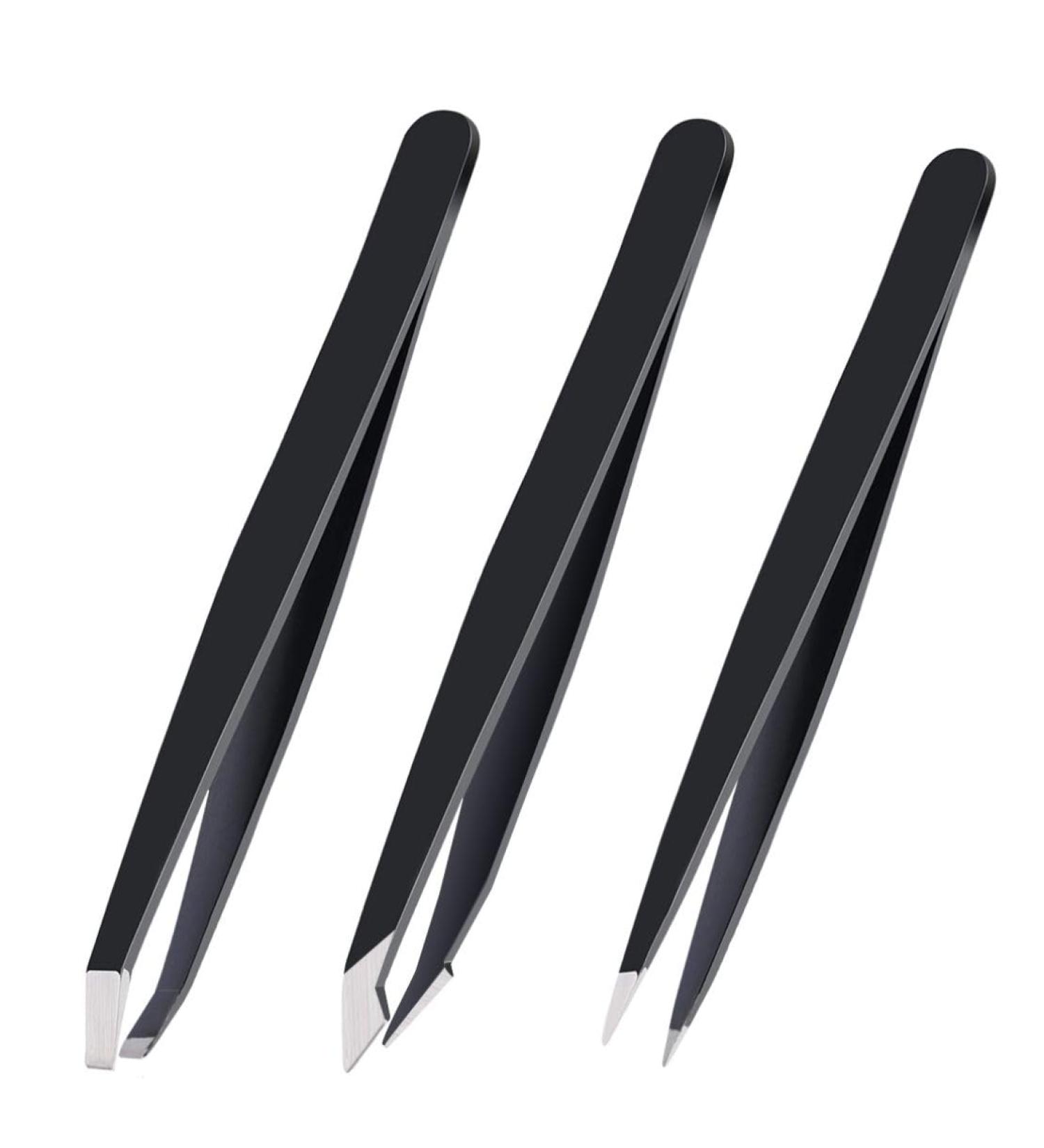 ETEDES Precise Eyebrow Tweezers Set for Women and Men 3-in-1 1 Slant Tweezers + 1 Pointed Tweezers + 1 Pointed Slant Tweezers #-0810084 - Buy Online on SooperMarket.com