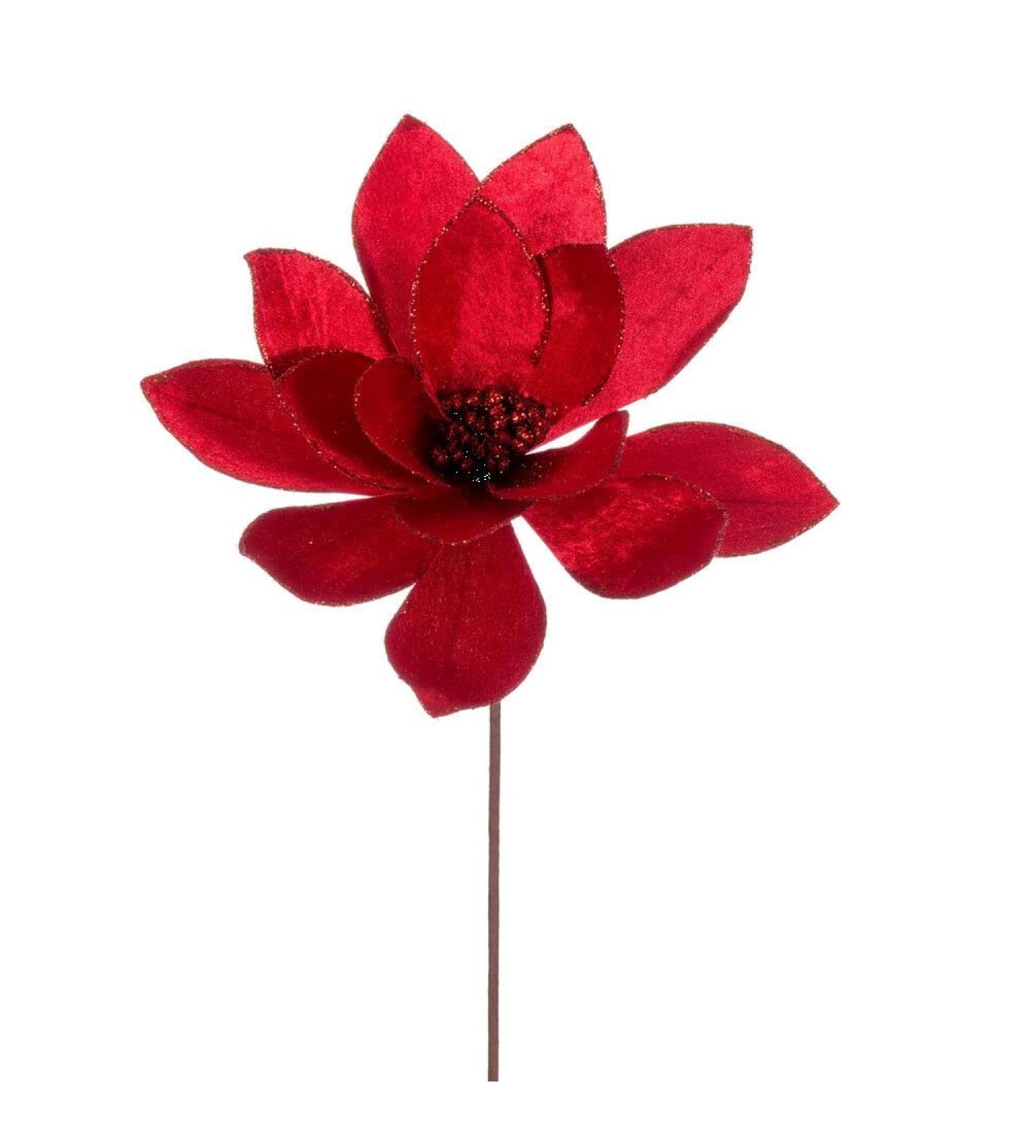 Vickerman 705407-22" Red Velvet Sheen Glitter Trim Poinsettia Spray (4 Pack) (RG223303)