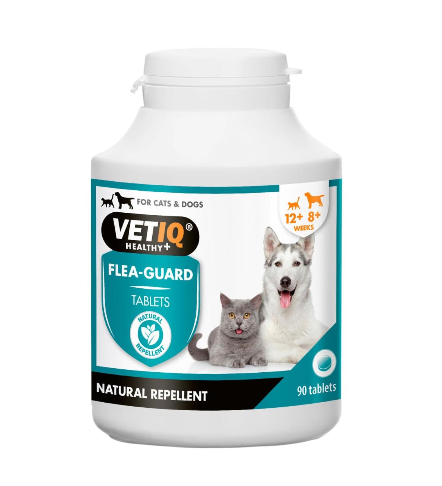 VetIQ Flea Guard Flea Treatment for Dogs & Cats Keeps Fleas Ticks & Mosquitoes Away Natural Flea Treatment With B Vitamins & Garlic Dog & Cat Flea Treatment For Healthy Skin 90 count (Pack of 1) - Buy Online on SooperMarket.com