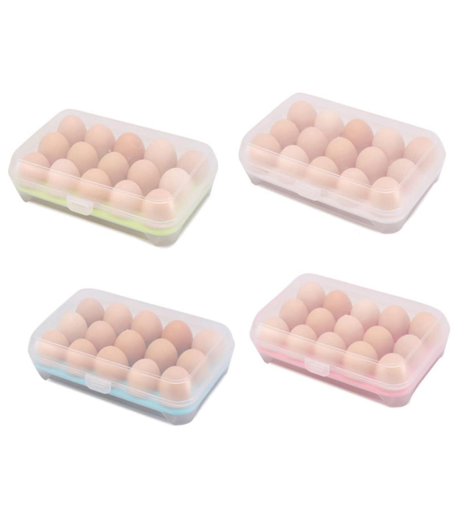 Mikikit Refrigerator Egg Container 15 Egg Clear Container Acrylic Organizer Containers for Food Fridge Memory Refrigerator Blue medium - Buy Online on SooperMarket.com