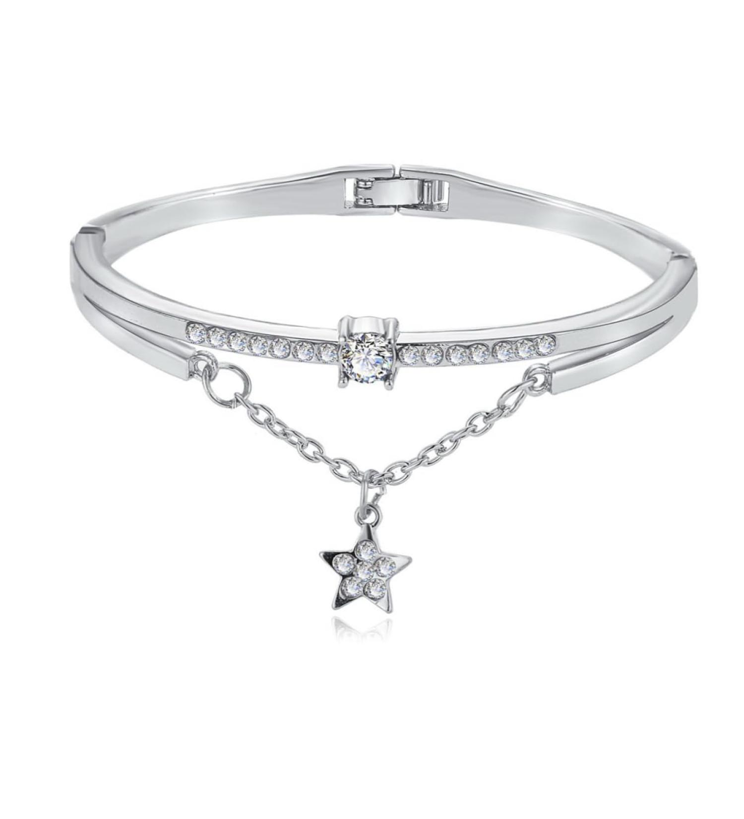 MAGICLULU Star Hand Jewelry Gemstone Bracelets Cuff Bracelet Sun and Moon Bracelet Star Women Bracelet Womens Bracelets Bracelet for Women Crystal Bead Bracelet Pendant Miss Vintage Silver 19.5*1.2cm - Buy Online on SooperMarket.com