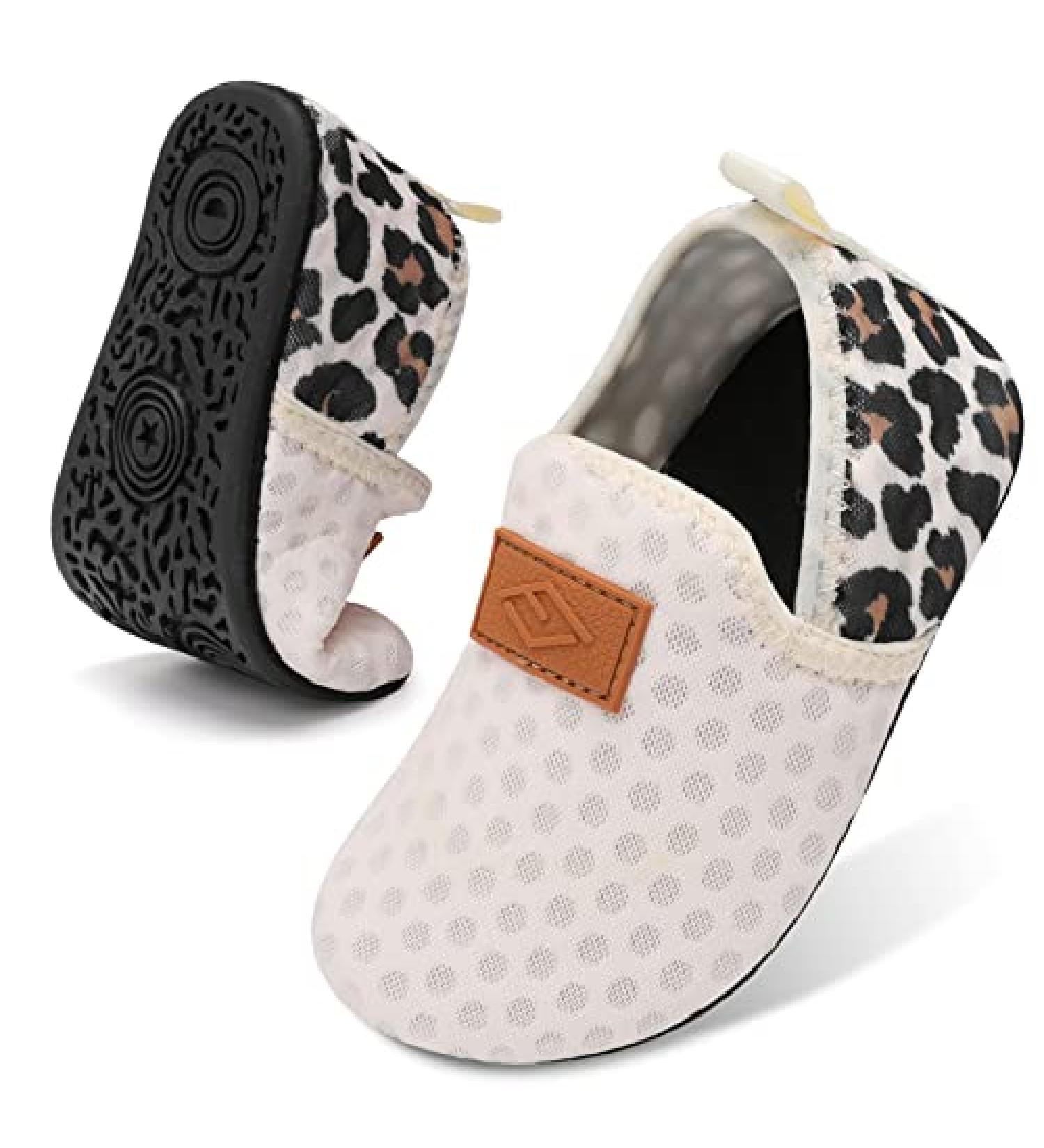 Lefflow Toddler Water Shoes - Quick Dry Beach Swim Socks - Non Slip House Slippers - Size 8.5-9 Toddler - Leopard Print - Buy Online on SooperMarket.com