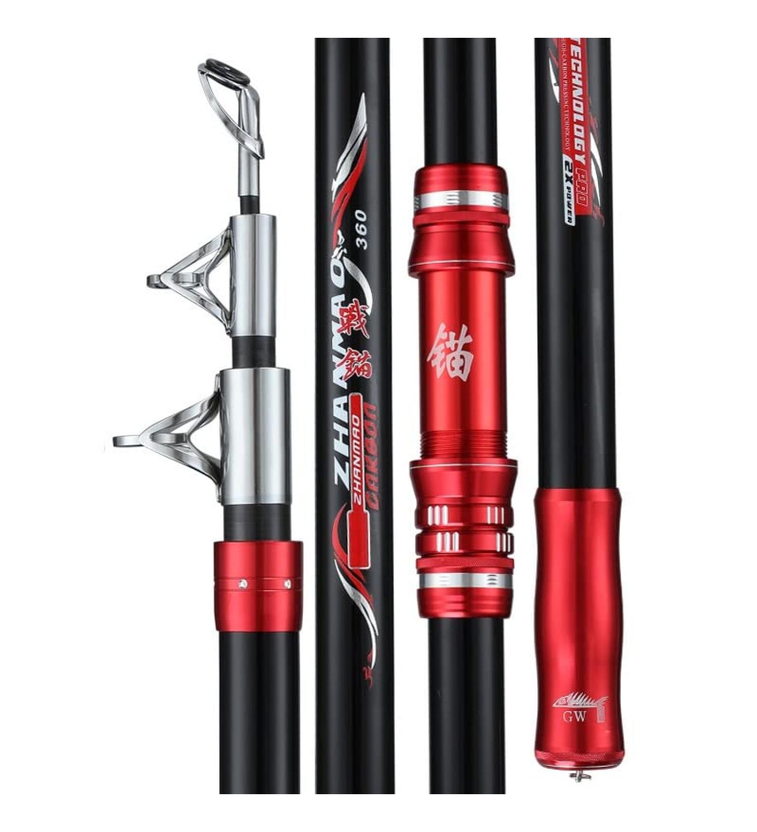 Buy ZwWF 2.4-4.5m Carbon Fishing Rod 50kg Capacity High-Quality Telescopic Fishing Equipment (4.5m Only Rod Off-White) - International Shipping Available - Buy Online on SooperMarket.com