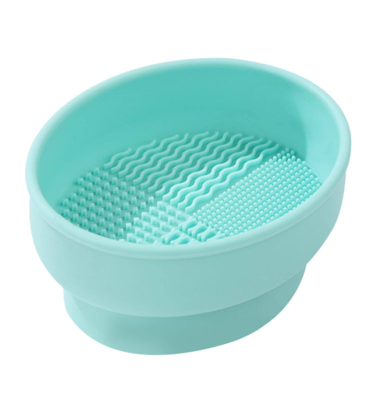 Mikinona Makeup Brush Cleaner Bowl Cleaner Bowl for Makeup Tools Brush Cleaning Pad Makeup Brush Storage Stand Silicone Cleaning Bowl Foldable Brush Make up Powder Puff Silica Gel - Buy Online on SooperMarket.com