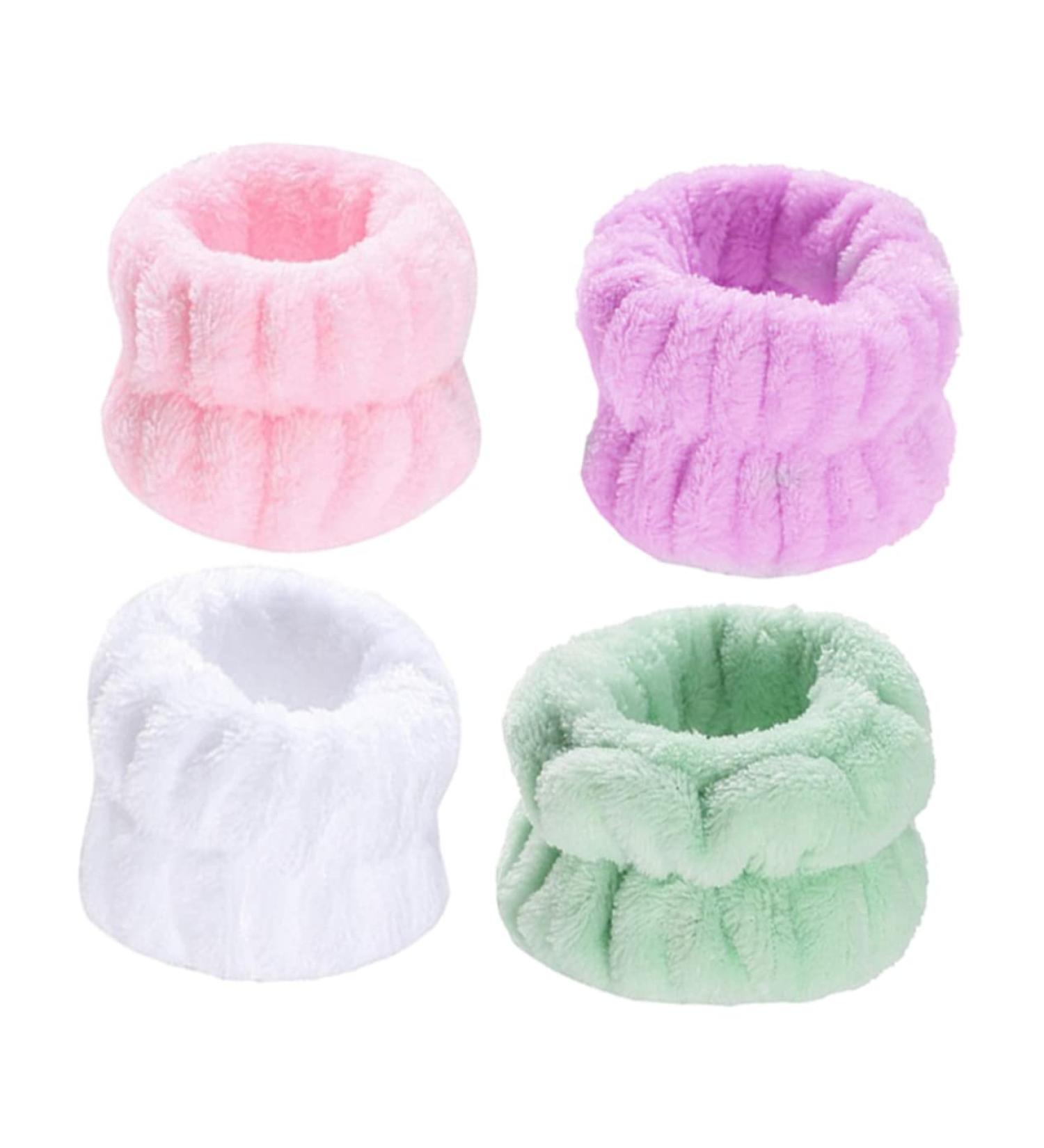 Healeved 4 Pairs Wristband Bow Washing Headband Wrist Washband Shower Hair Band Makeup Sweatband Washing Hair Band Wrist Bands Beauty Headband Supple Wrist Strap Miss Plush Jewelry Soft - Buy Online on SooperMarket.com