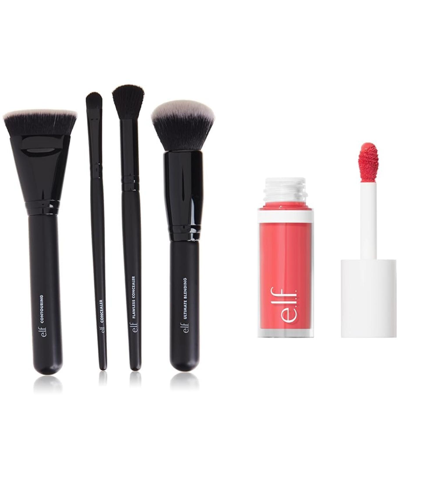 e.l.f. Complexion Perfection Brush Kit Makeup Brushes For Concealer & Foundation & Camo Liquid Blush Long-Lasting Liquid Blush For High-Pigment Colour Creates A Soft - Buy Online on SooperMarket.com