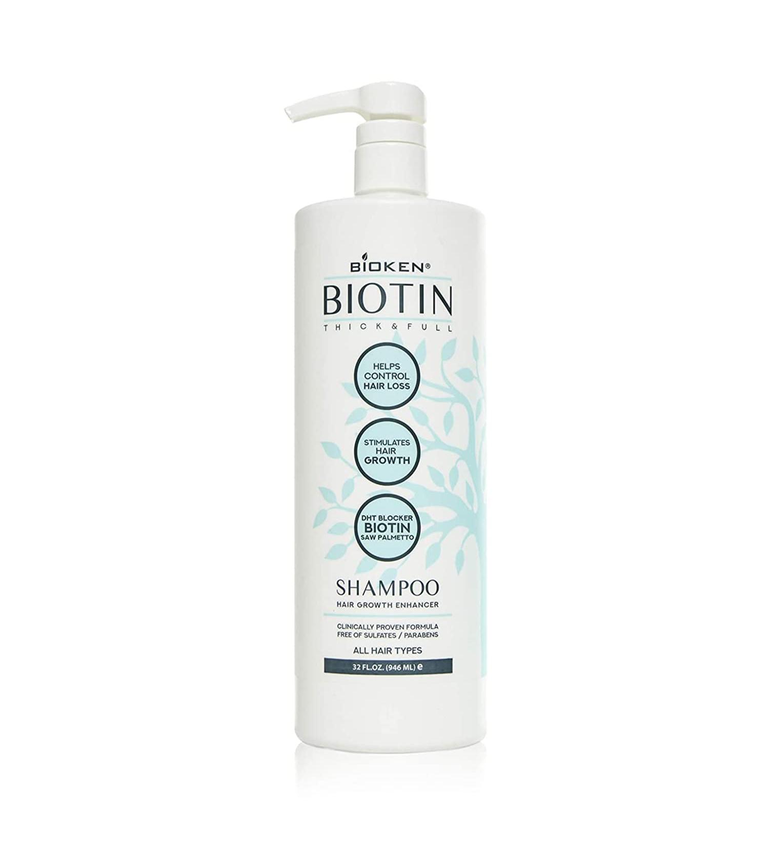 Bioken Biotin Thick & Full Hair Growth Shampoo - DHT Blocker, Stimulates Growth, Controls Loss - Sulfate Free - 32 oz - Buy Online on SooperMarket.com