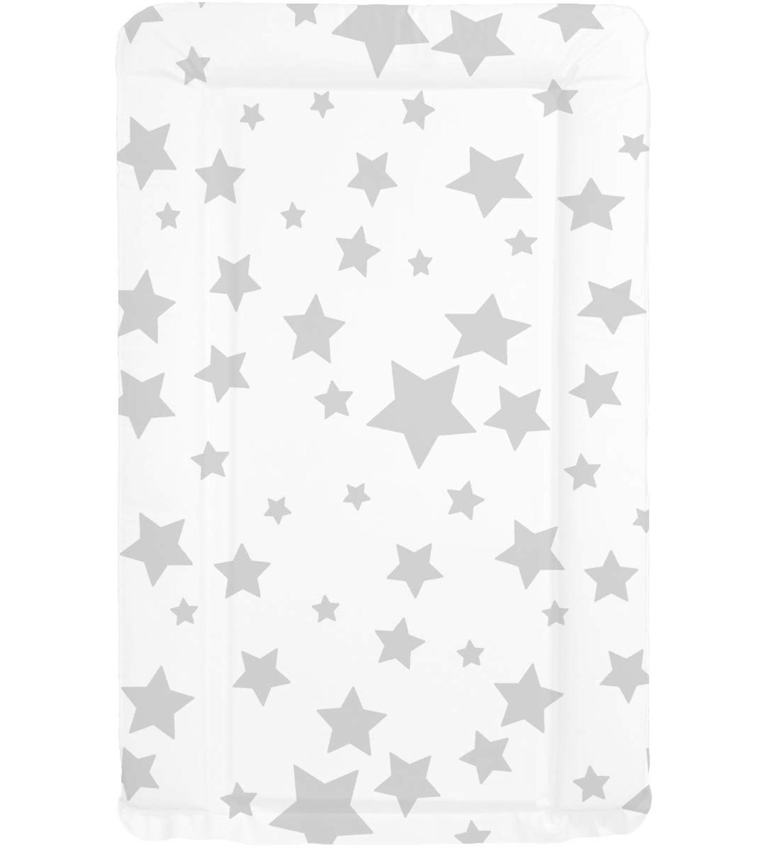 Callowesse Baby Changing Mat 79x47cm. Waterproof Wipe Clean Raised Edges Portable and Foldable Grey Stars Design - Buy Online on SooperMarket.com