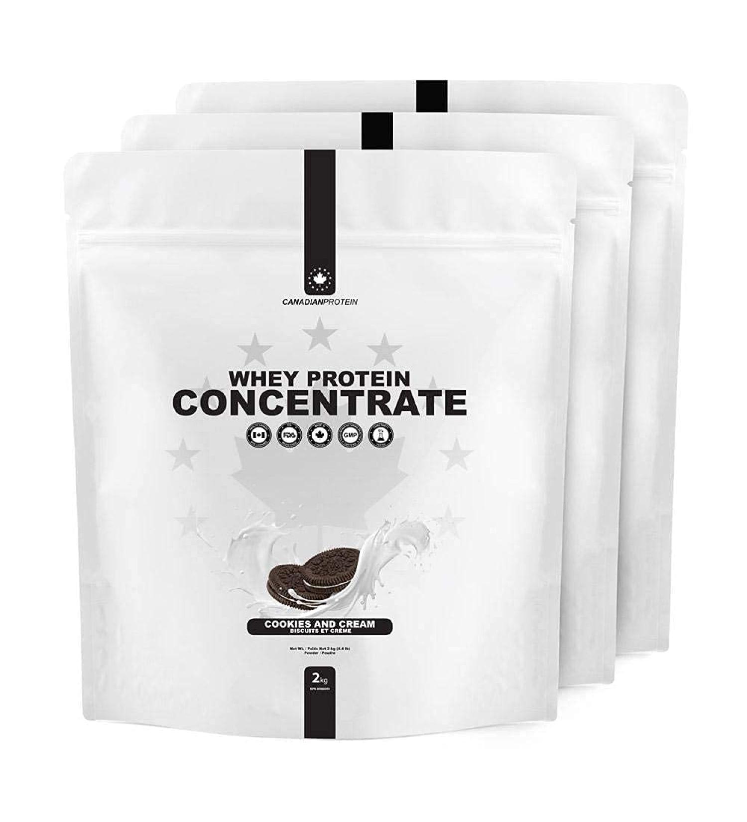 Canadian Protein Whey Concentrate 24g of Protein | 6 kg of Cookie and Cream Flavored Low Carb Keto Friendly Workout Recovery Drink | Protein Powder Rich in BCAA Amino Acids - Buy Online on SooperMarket.com