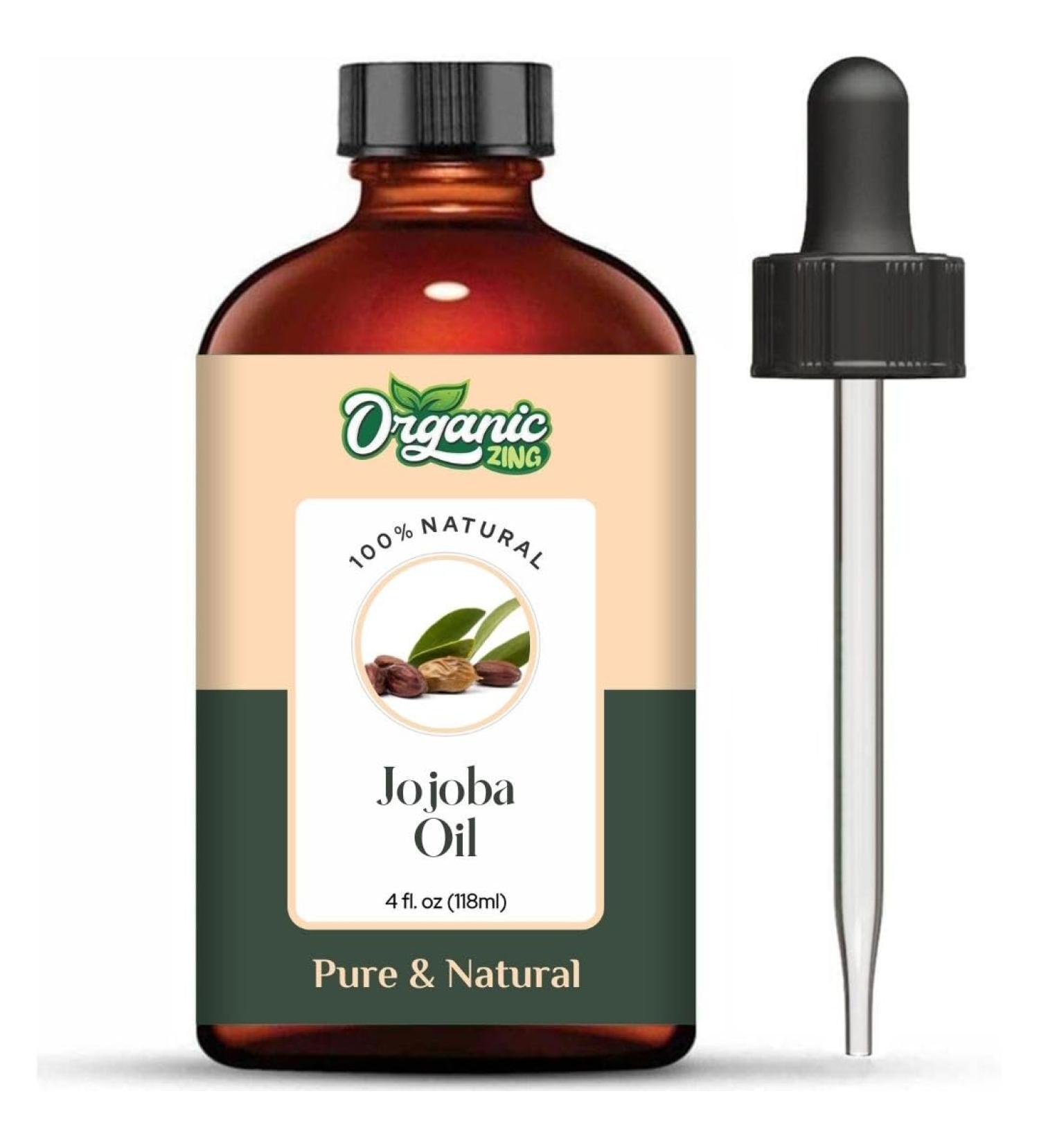 Organic Zing Jojoba Oil Pure & Natural for Skin Face Hair Care Aroma Therapy Diffuser Conditioner - 118ml - Buy Online on SooperMarket.com
