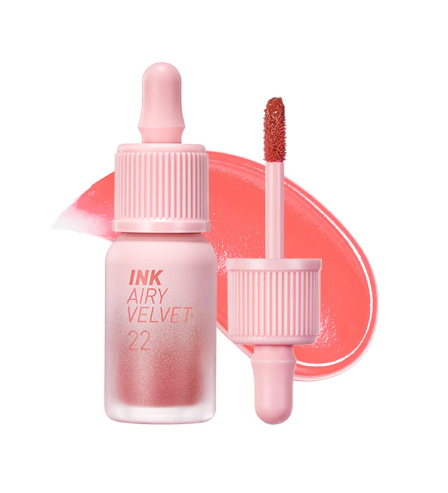 Peripera Ink Airy Velvet Lip Tint (0.14 fl oz) - High-Pigmentation, Lightweight & Moisturizing | Not Animal Tested - Center Peach (#022) - Buy Online on SooperMarket.com