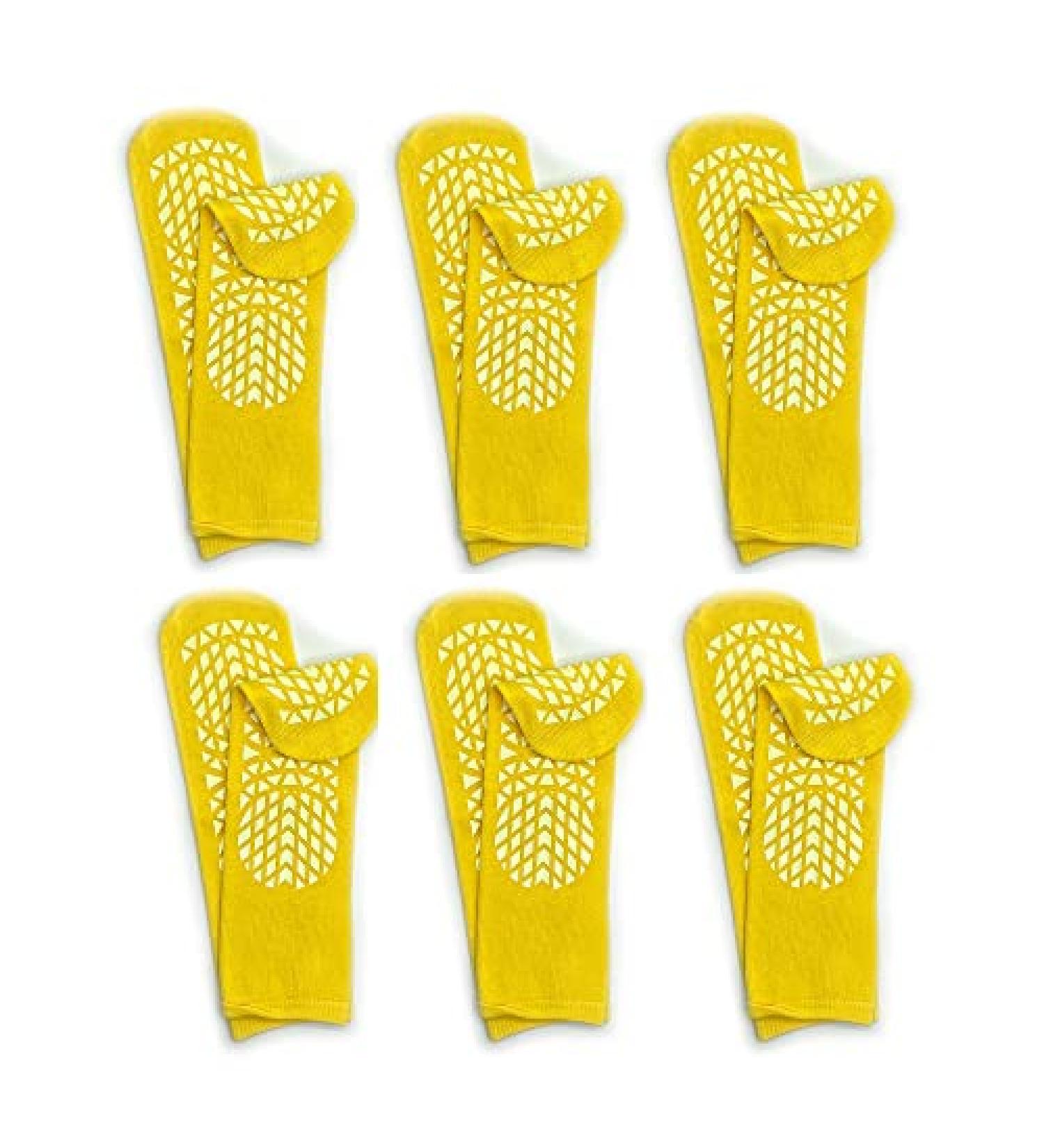 Secure Step 3X-Large Yellow Non Slip Safety Socks - 6 Pair Double-Sided Tread - Buy Online on SooperMarket.com