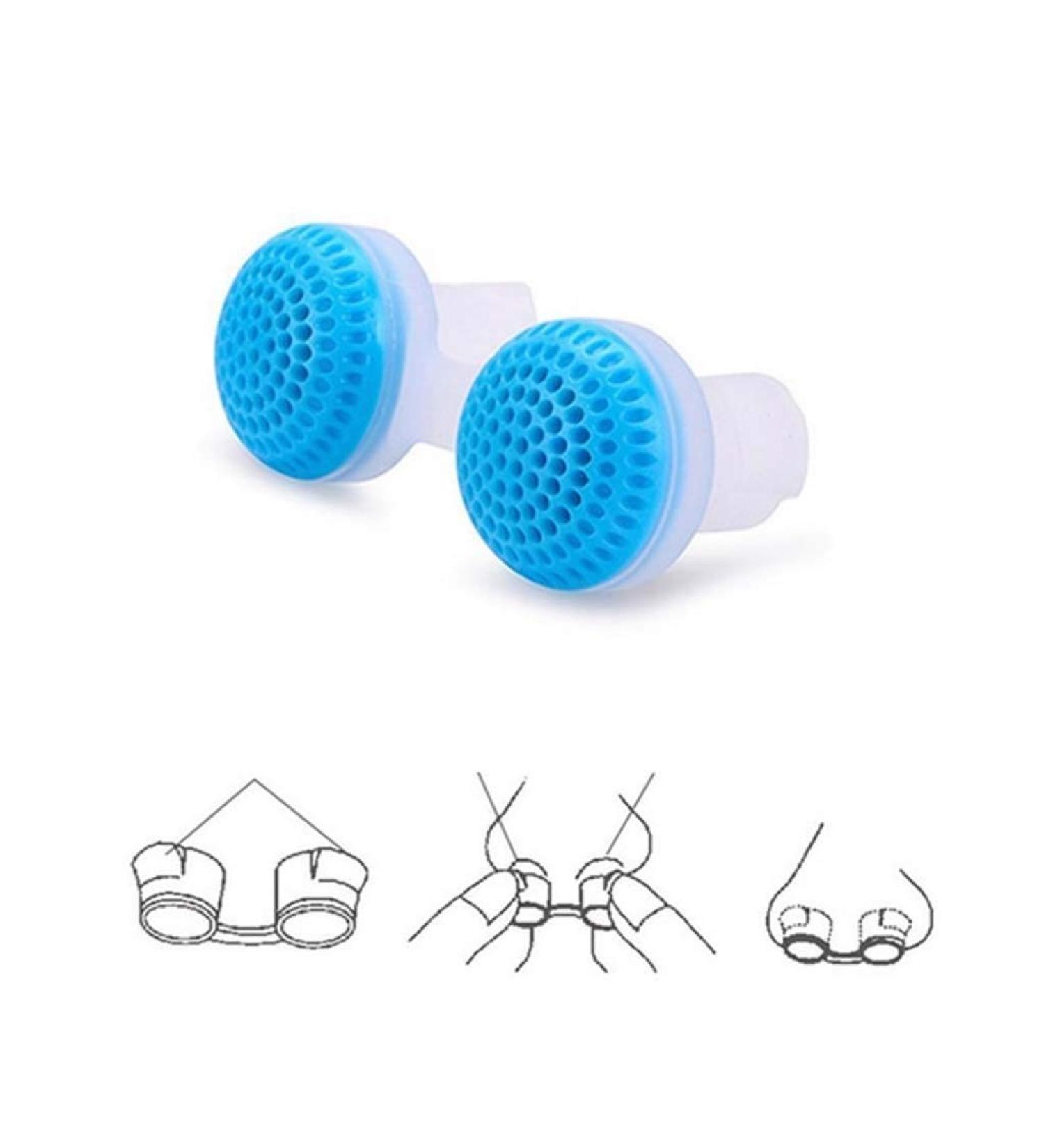 Amawa 2Pcs Mini Silicone Anti-Snoring Device - Blue | Stop Snoring and Improve Sleep Quality - Buy Online on SooperMarket.com