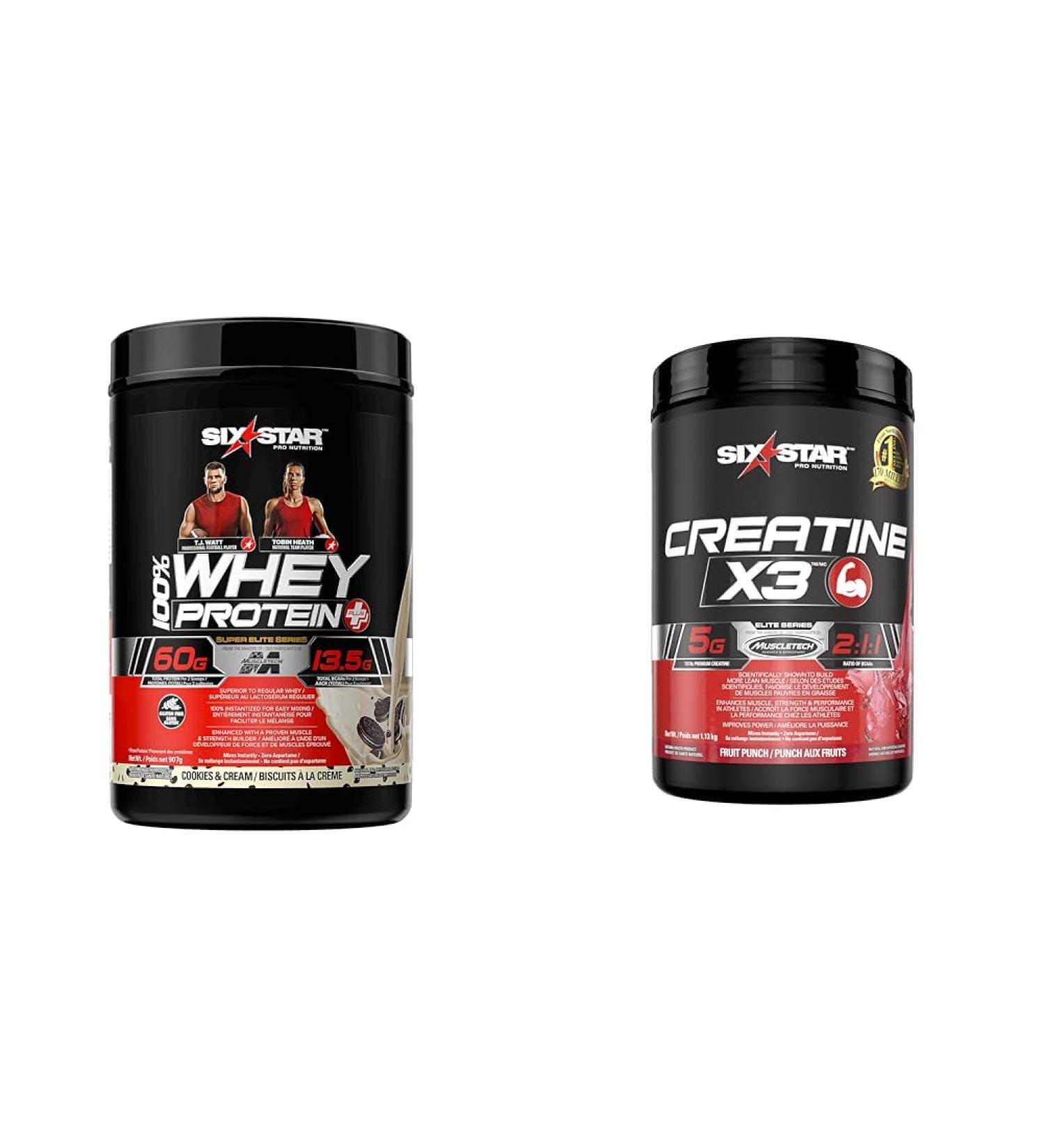 Whey Protein Powder Six Star 100% Whey Protein Plus & plus BCAA Six Star Creatine X3 Powder Creatine Monohydrate and Creatine HCl - Buy Online on SooperMarket.com