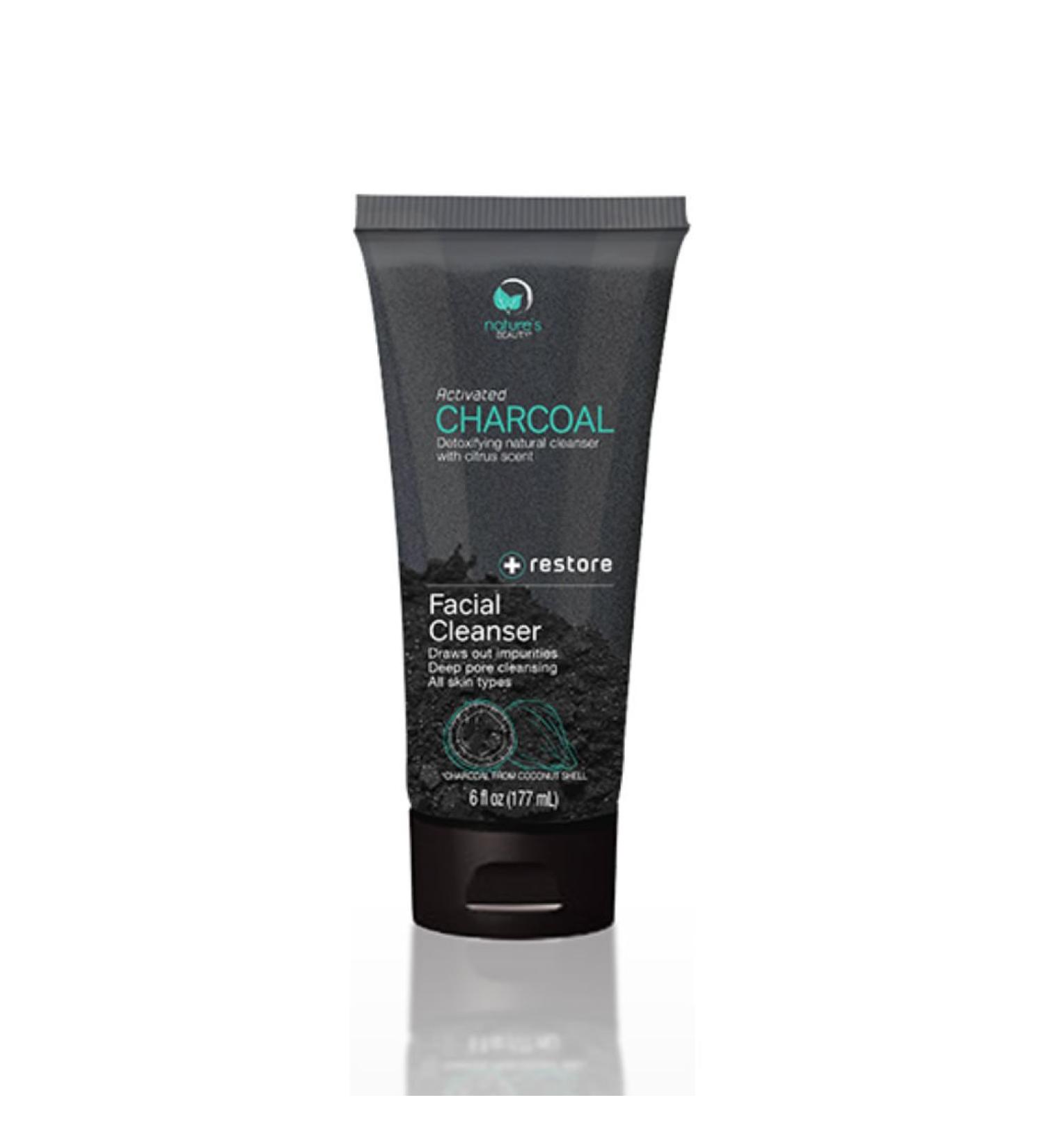 Nature's Beauty Activated Charcoal Facial Cleanser - Detoxifying Citrus Scent - 6 fl oz - Made in USA - Buy Online on SooperMarket.com