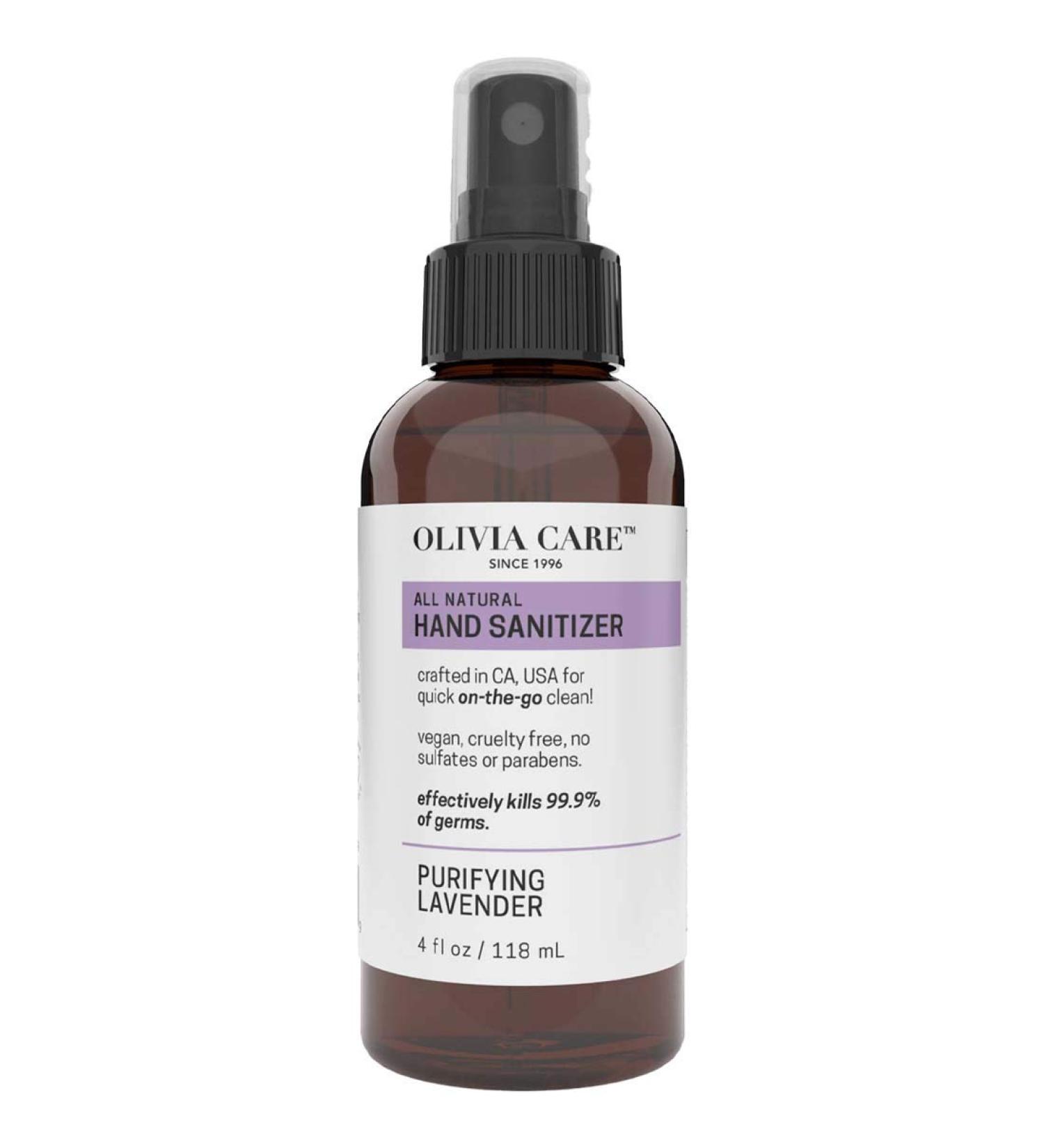 Olivia Care Lavender Hand Sanitizer 4oz - 99.9% Germ-Killing, Moisturizing, Portable - Buy Online on SooperMarket.com