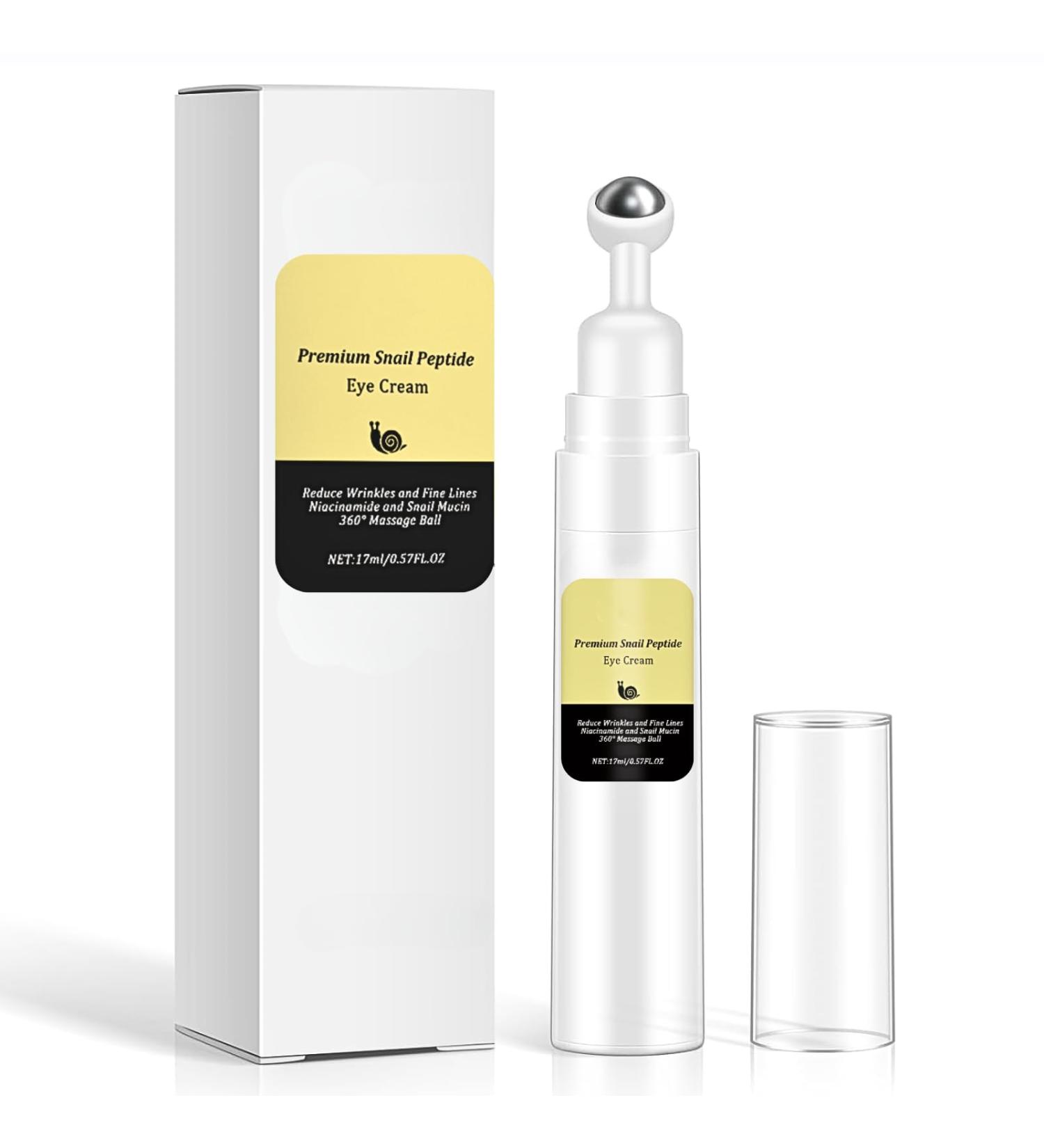 Snail Peptide Eye Cream with Snail Mucin + Niacinamide Eye Serum Roller Snail Eye Cream for Dark Circles and Puffy Eyes Under Eye Cream Anti Aging Anti Wrinkle Fine Lines Korean Skin Care - Buy Online on SooperMarket.com