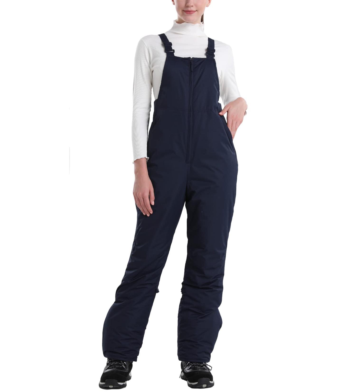 PHEBEE Women's Insulated Ski Bib Overalls - Blue, Size Large | Waterproof & Breathable - Buy Online on SooperMarket.com