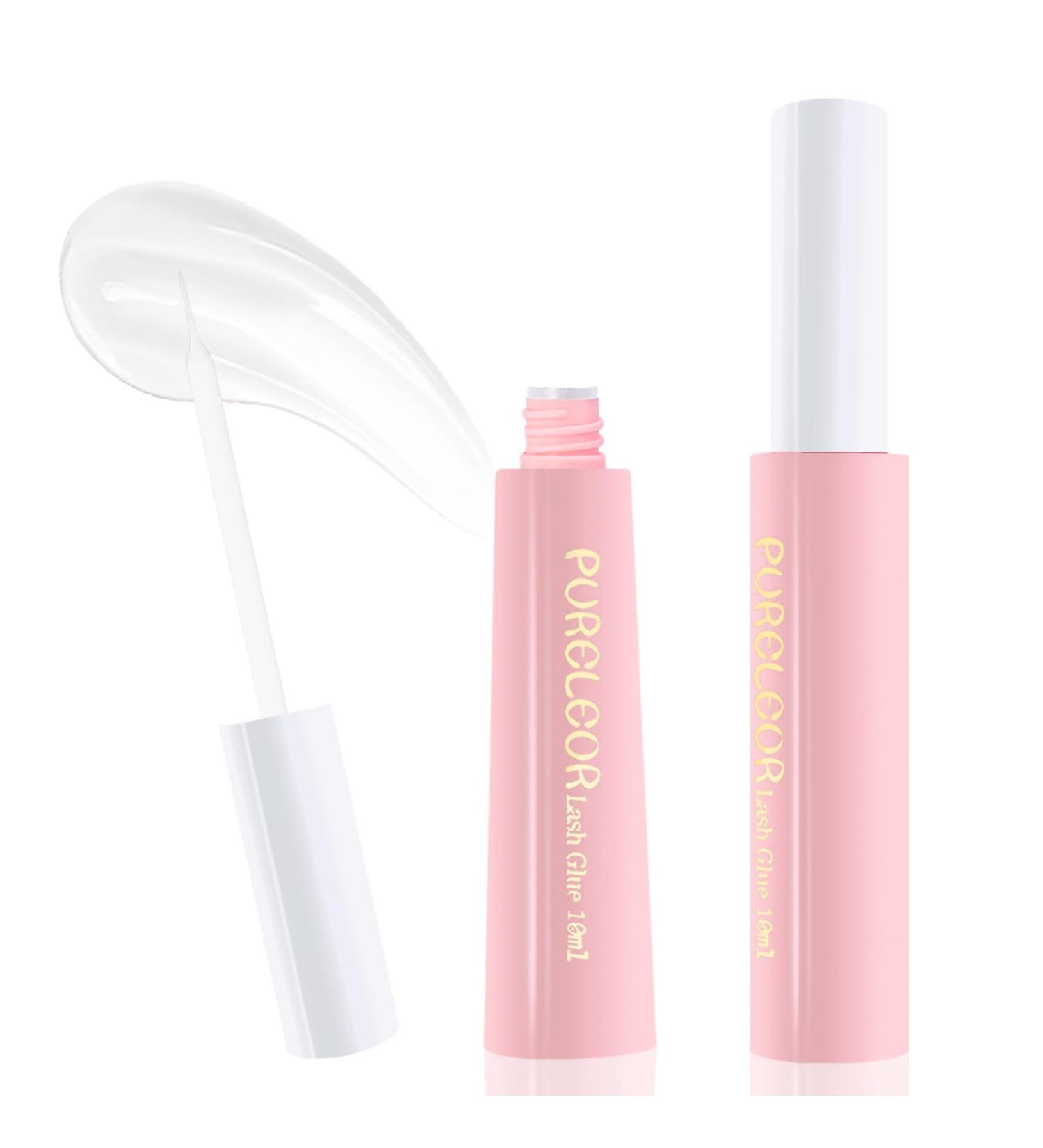 PURELEOR White Eyelash Glue Waterproof Latex Free for Sensitive Eye Strong Hold False Eyelashes Adhesive for Strip Lashes Fast Drying Lash Glue 10ml 0.35oz - Buy Online on SooperMarket.com