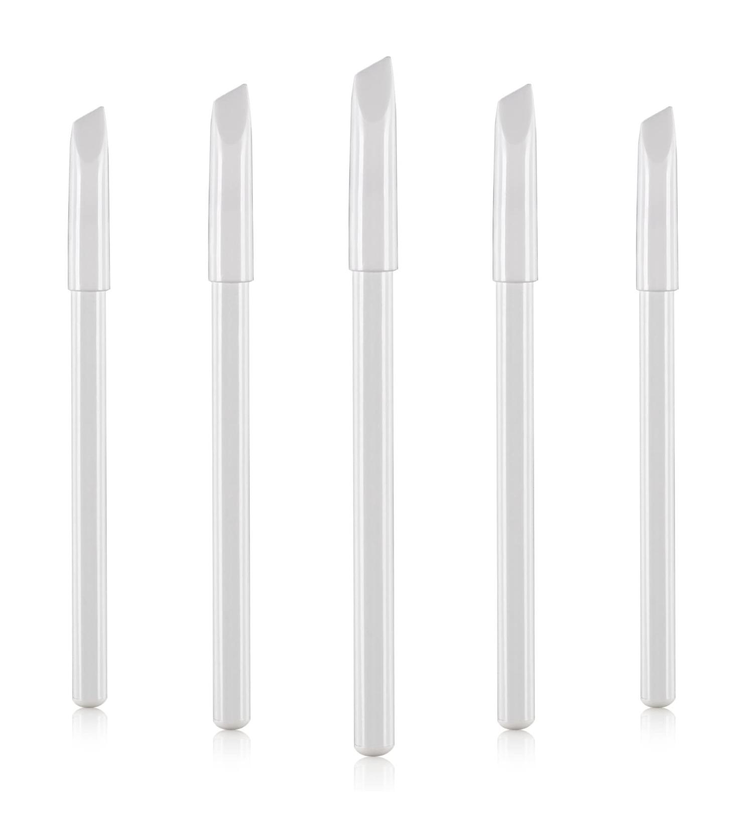 PAGOW 5-Piece White Nail Whitening Pencils Set with Cuticle Pusher - DIY French Manicure Supplies & Nail Art Decoration Tool - Buy Online on SooperMarket.com