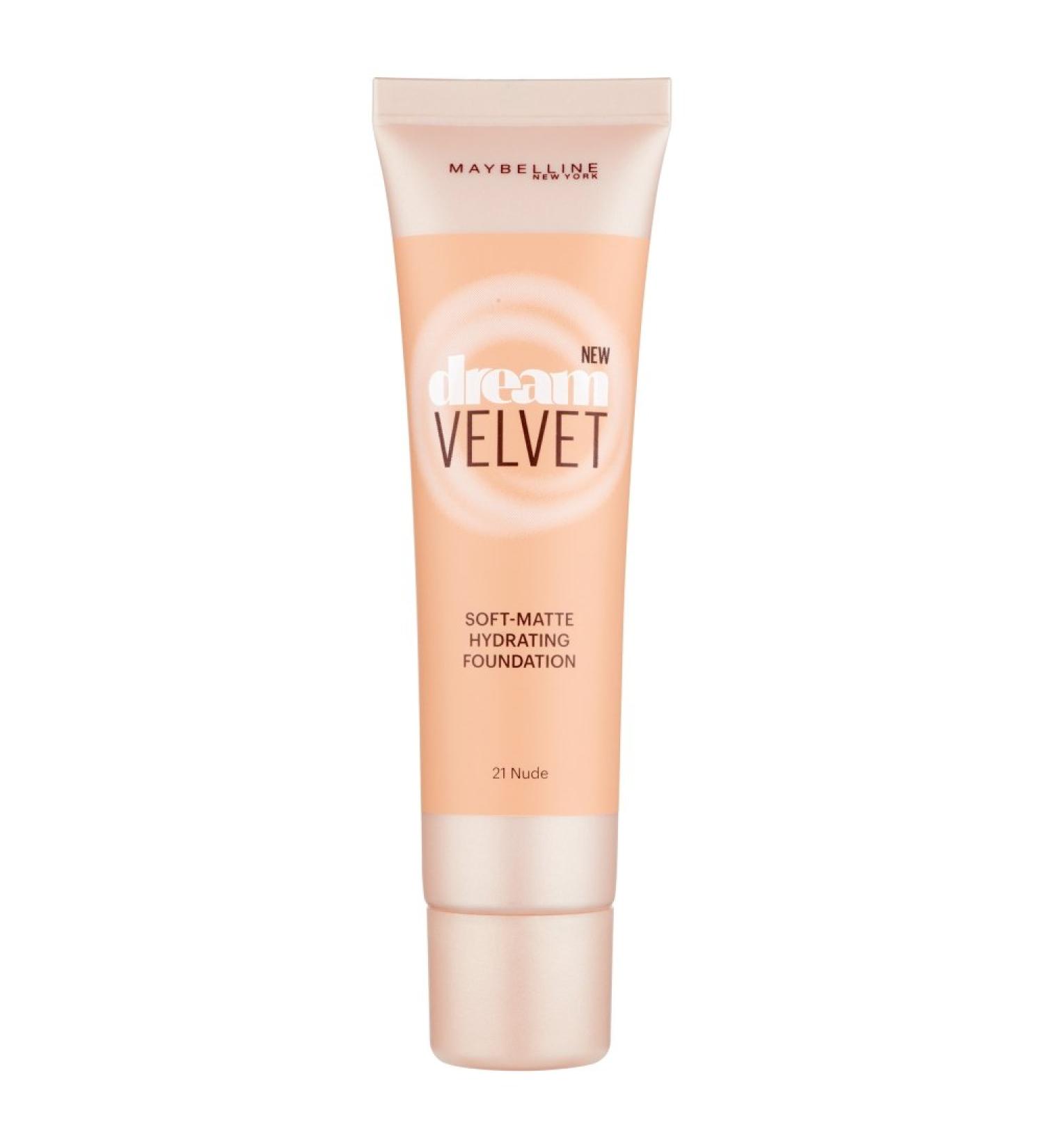 Maybelline Dream Velvet Foundation 21 Nude - Lightweight Coverage for a Flawless Look - Buy Online on SooperMarket.com