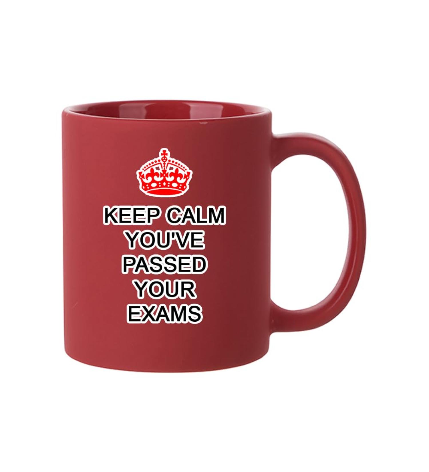 Giftme Keep Calm You've Passed Your Exams Full Coloured Frosted Coffee Mug. (Red) - Buy Online on SooperMarket.com