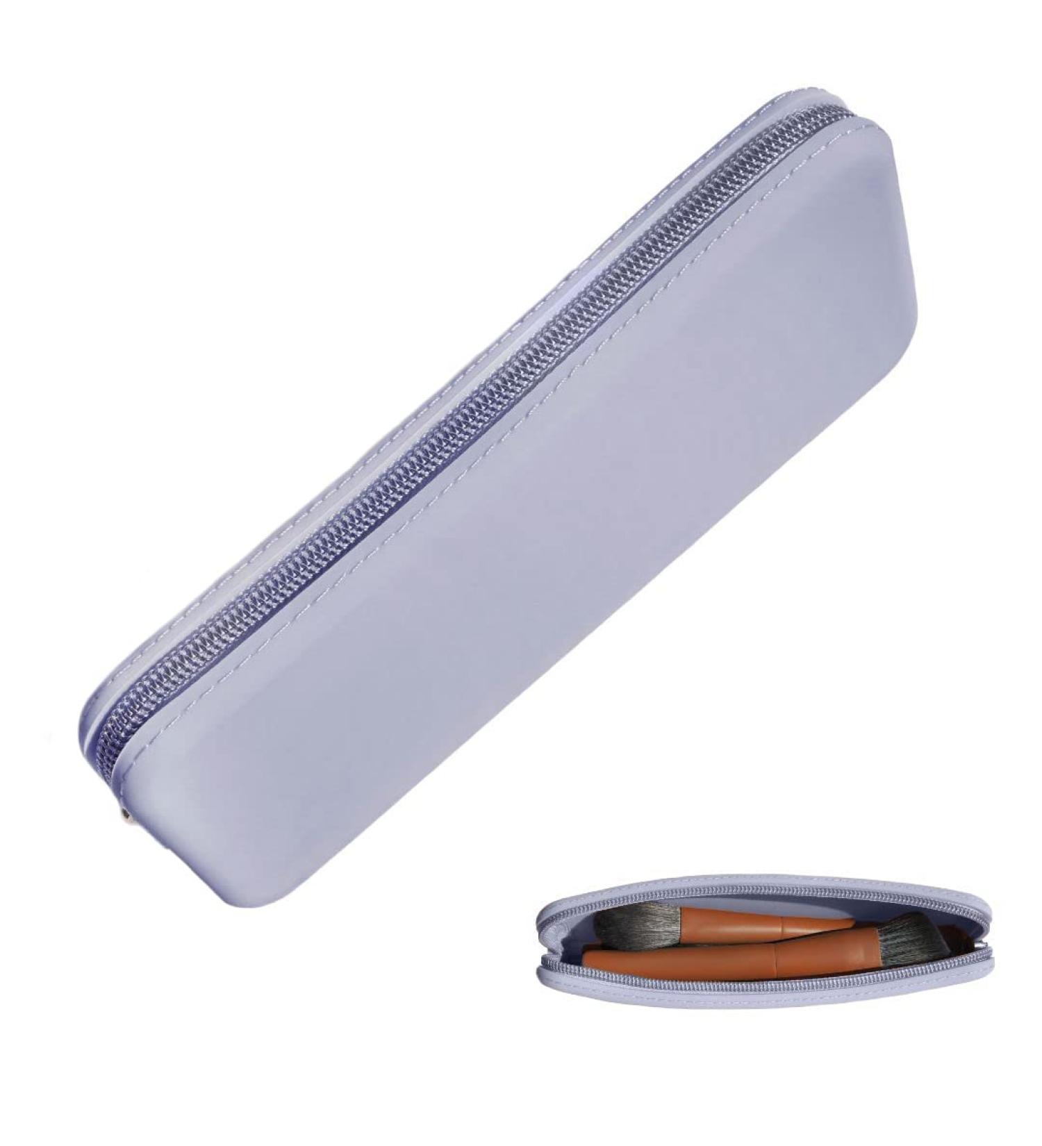 Periwinkle Travel Zipper Pouch: Silicone Makeup Brush Holder & Organizer for Brushes - Buy Online on SooperMarket.com