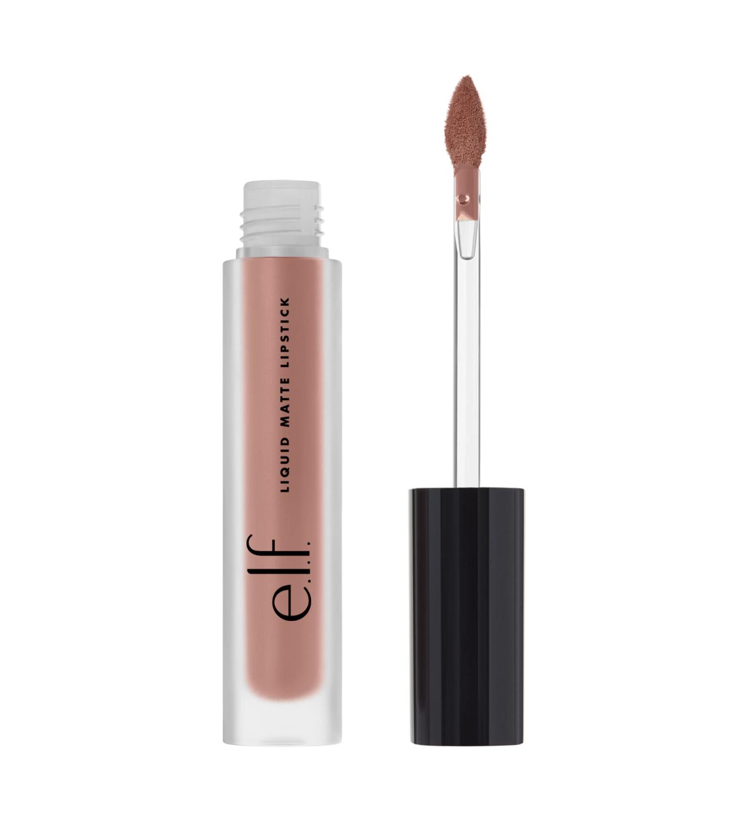 e.l.f. Cosmetics Liquid Matte Lipstick in Praline - 0.1 Ounce - Highly Pigmented, Quick Drying & Smudge Proof Formula with Nourishing and Softening Benefits - Diamond-Shaped Wand for Precise Application - Buy Online on SooperMarket.com