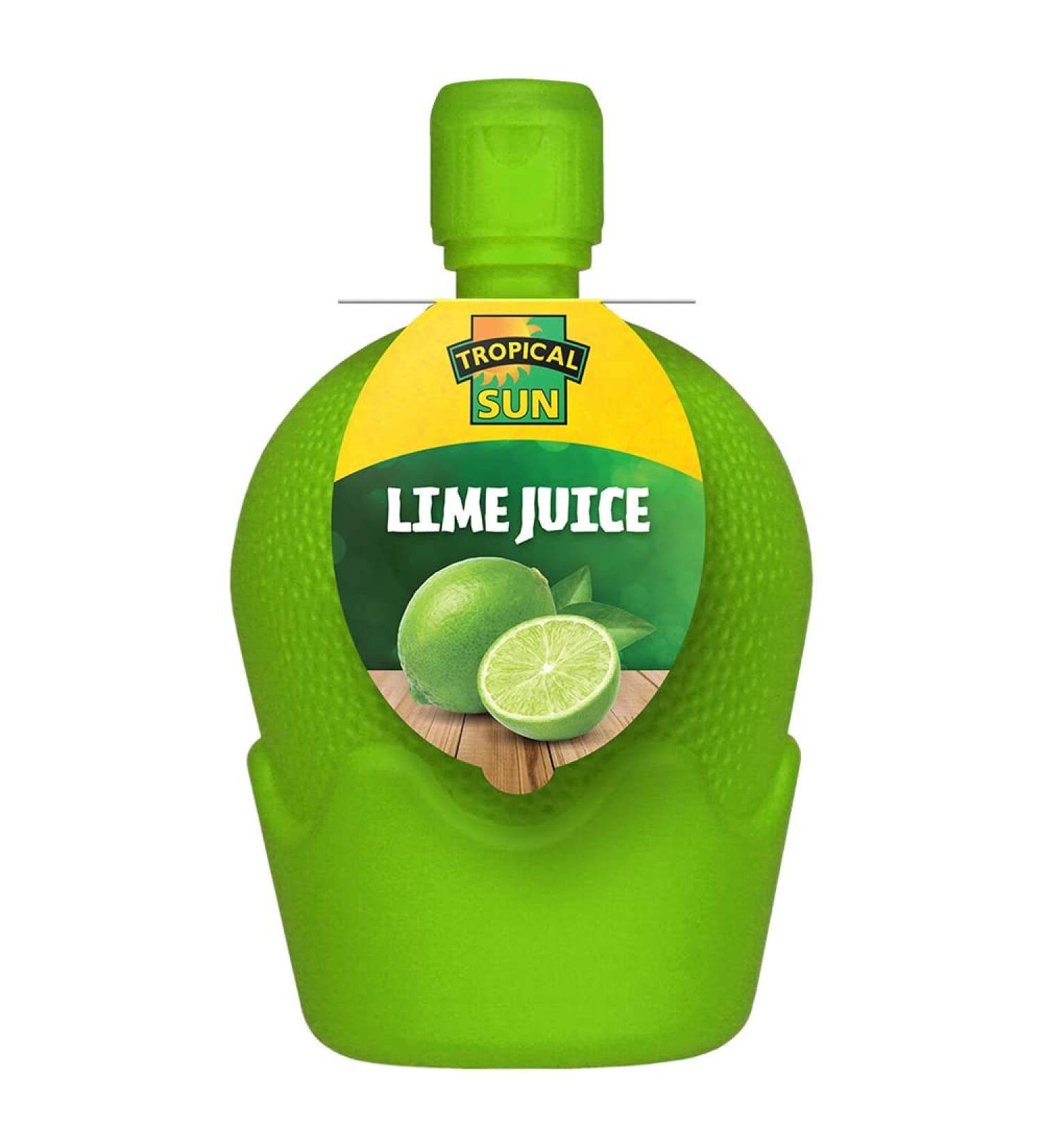 Tropical Sun Mediterranean 100% Pure Lime Juice Squeezy Bottle 200ml (Pack of 12). Cute Bottle. Perfect for Tacos Drinks Sauces Salad Dressings