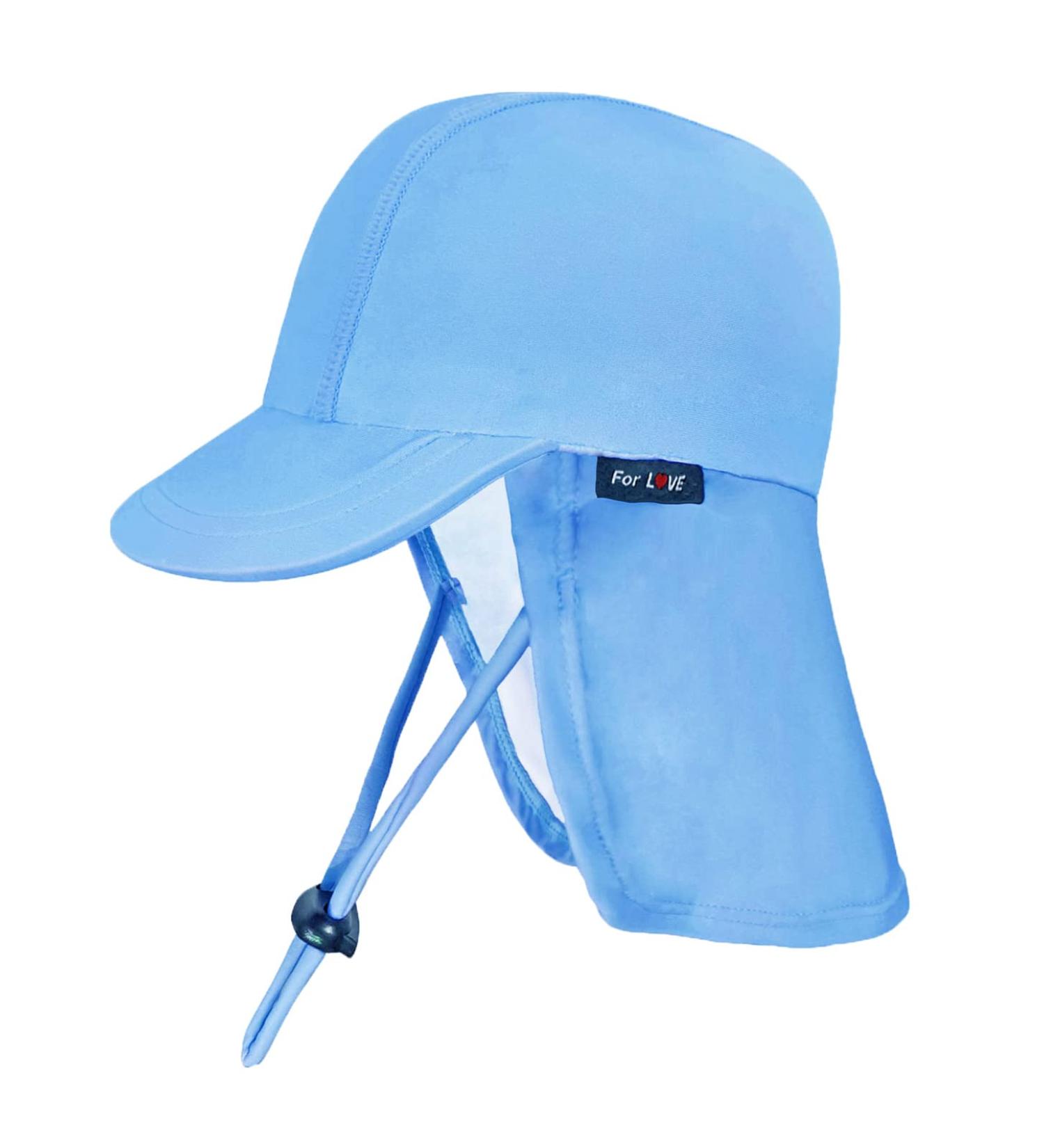 weVSwe Baby Toddler Sun Hat UPF 50+ Swim Cap with Flap Neck Protection - Blue 6-12 Months - Buy Online on SooperMarket.com