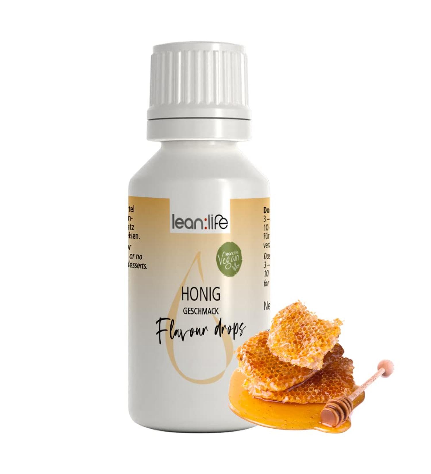 Lean:Life Honey Flavour Drops 30ml - Sugar-Free Aroma Drops for Food - Low Calorie Sweetener - Buy Online on SooperMarket.com