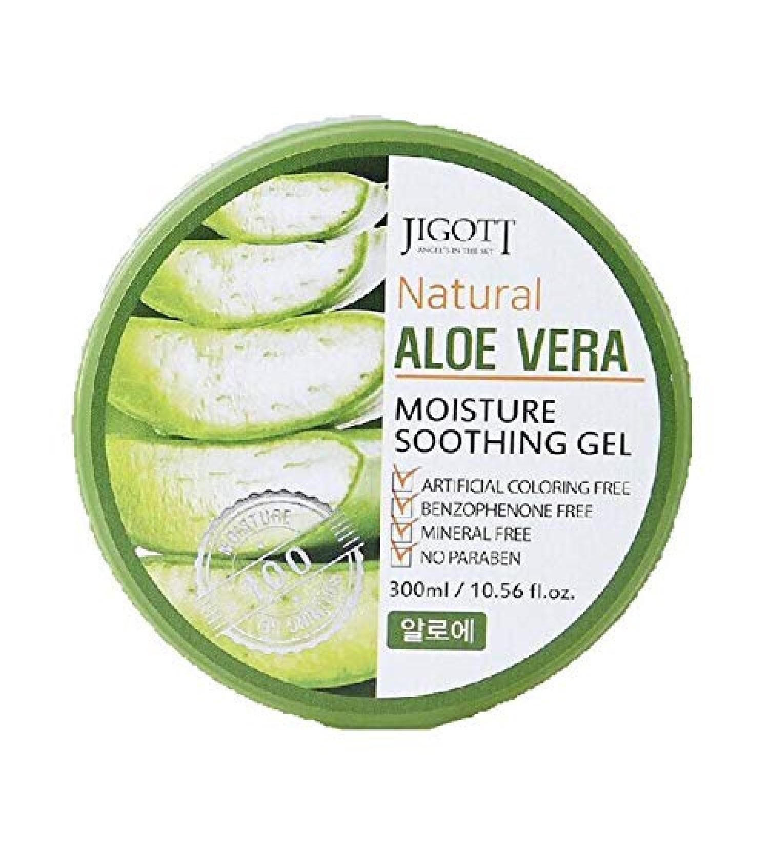 Buy JIGOTT Natural Aloe Vera 100% Moisture Soothing Gel 300ml | Hydrating Gel for Skin Relief | International Shipping Available - Buy Online on SooperMarket.com