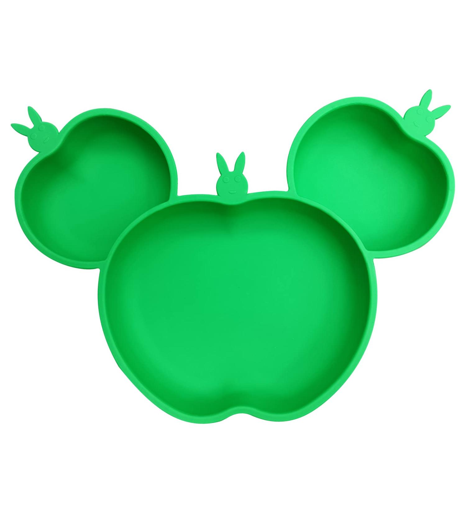 URONNFIT Baby Suction Plate - BPA-Free Silicone Self-Feeding Plate for Toddlers | Microwave & Dishwasher Safe (Green) - Buy Online on SooperMarket.com