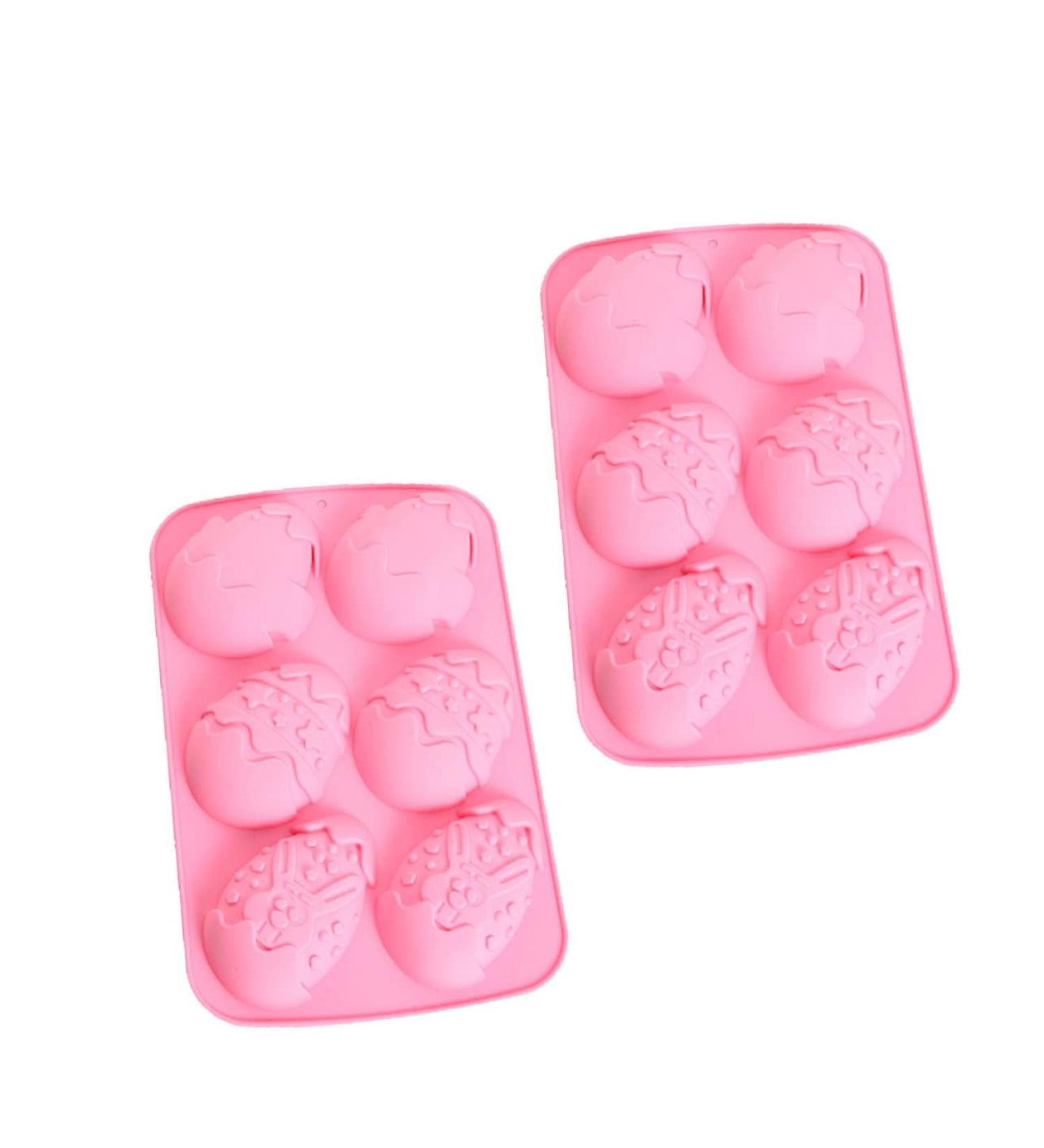 NAMOARLY 2pcs Easter Egg Pastry Chocolate Candy Mold Ice Cube Mould Silicone Cake Molds Embossed DIY Sugar Mold Egg Dessert Baking Bunny Ice Cube Mold Fondant Cake Mould Biscuit Pudding - Buy Online on SooperMarket.com