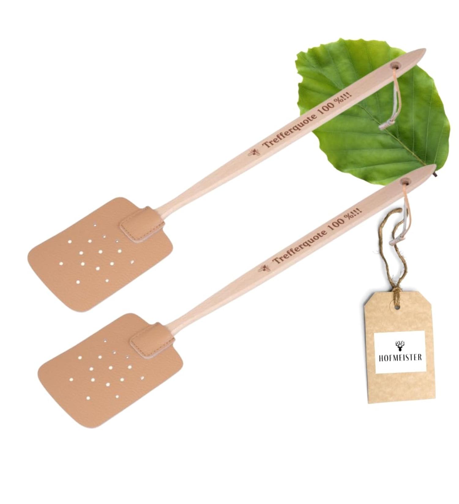 Buy 2x Hofmeister Fly Clapes - Eco-Friendly Beech Wood & Leather Mosquito Racket | 100% Hit Rate | Fast International Shipping - Buy Online on SooperMarket.com