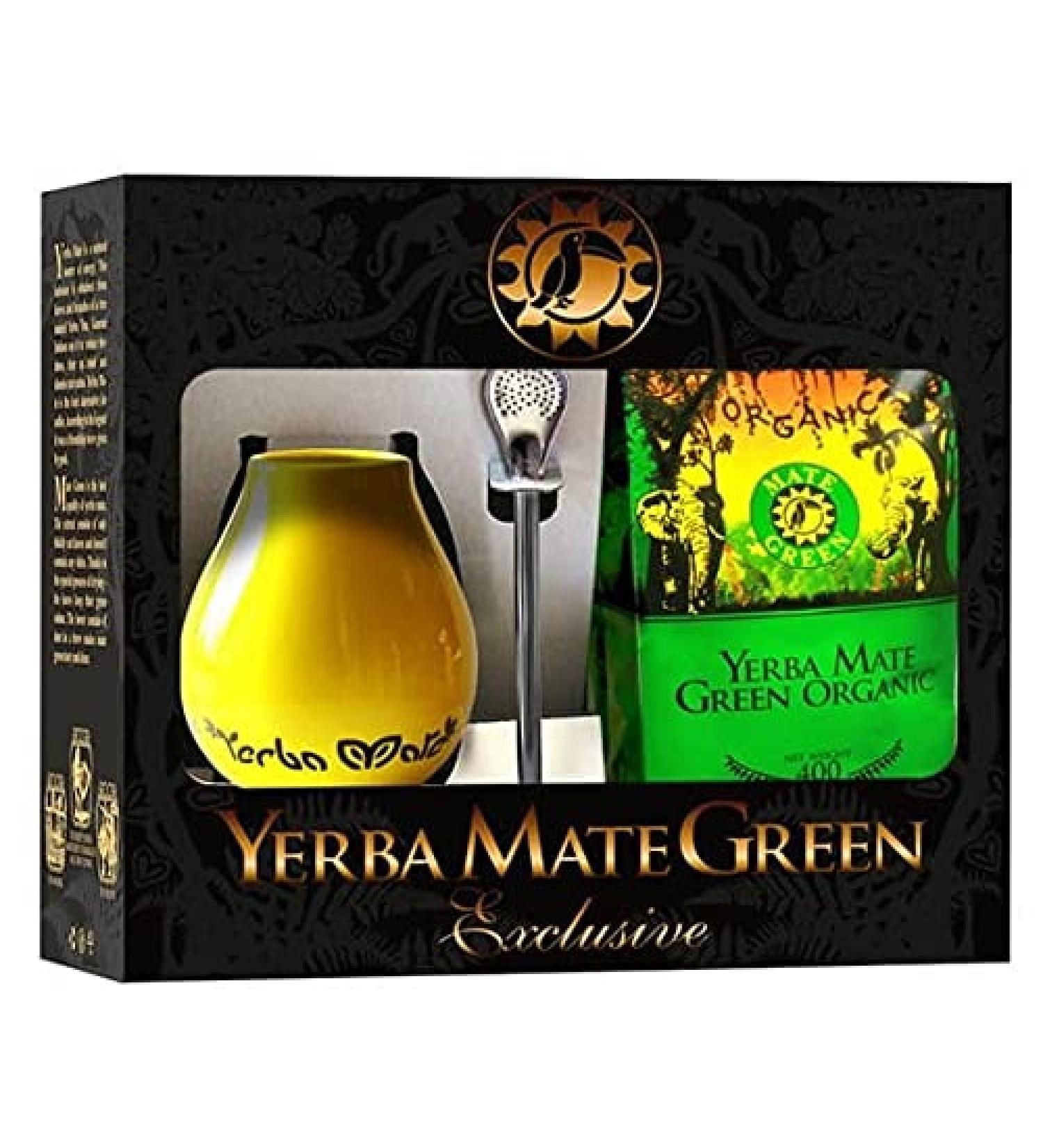 SET YERBA MATE BIO 400 g MATERO BOMBILLA - ORGANIC MATE GREEN