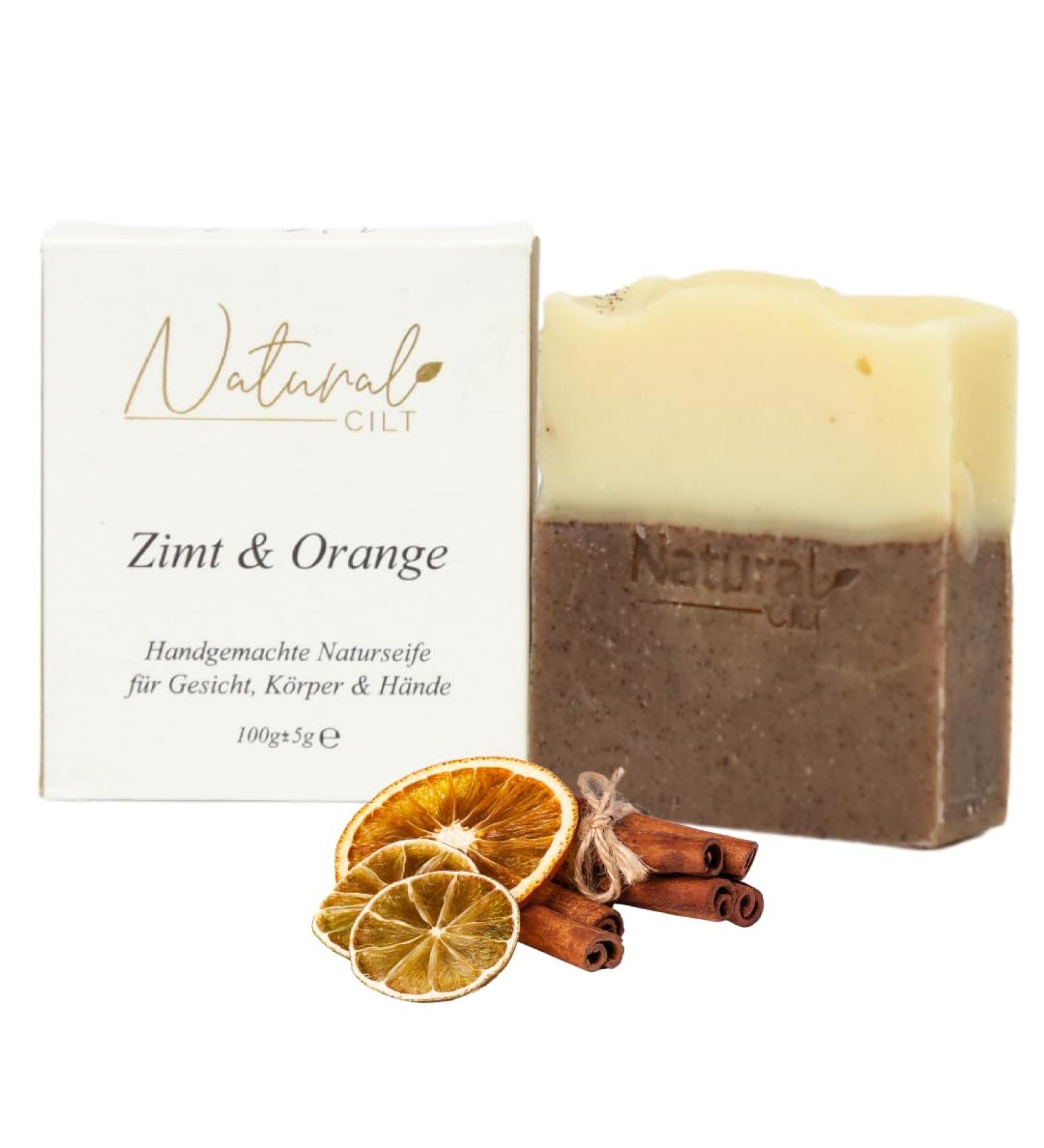 Natural Cilt Zimt & Orange Soap - 100% Handmade Certified No Harmful Ingredients - Ideal Shower Gel for All Skin Types - 100g Pack - Buy Online on SooperMarket.com