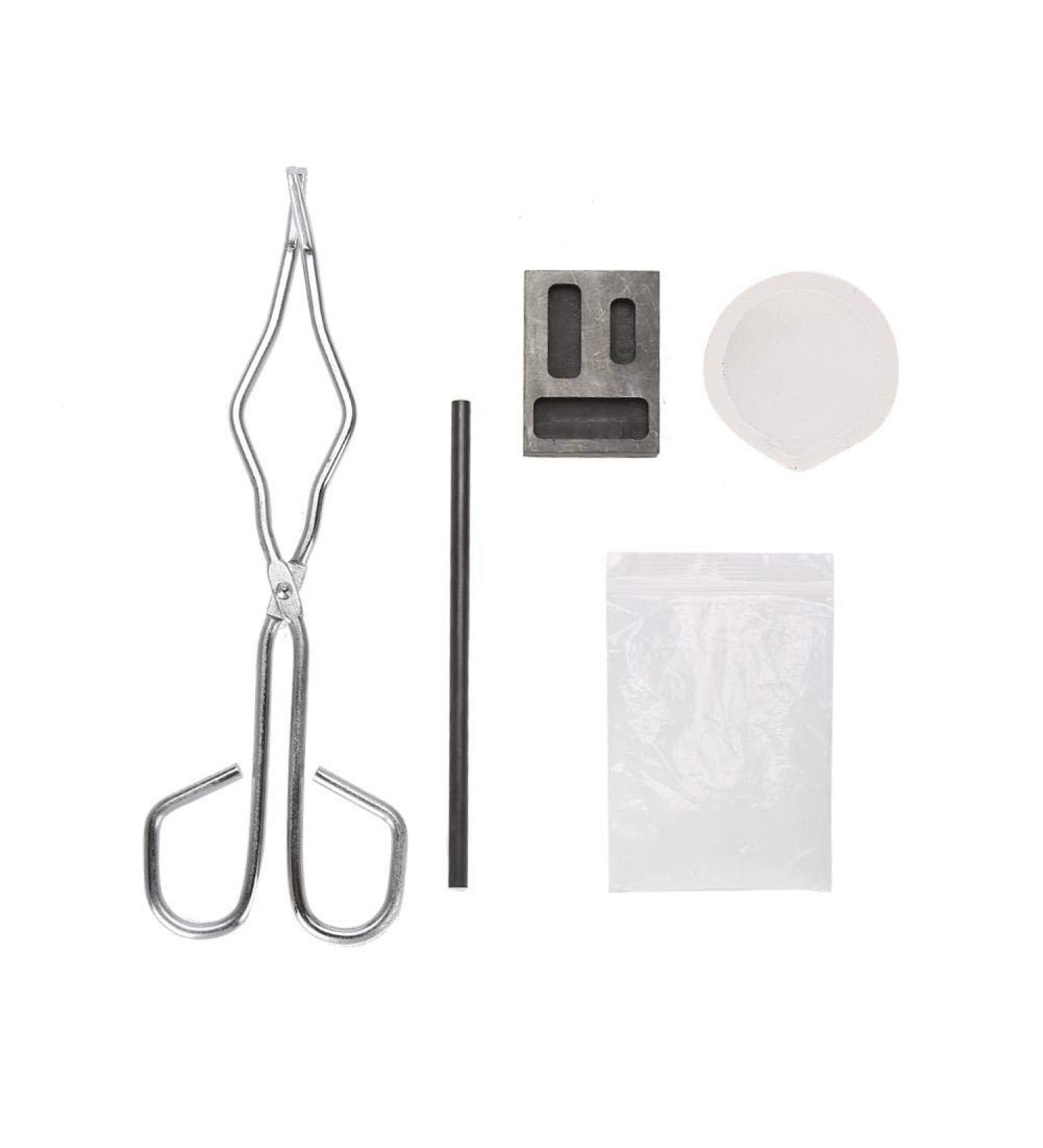 Salmue Graphite Crucible Set - Melting Kit with Ingot Mold, Silica Crucible, Graphite Rod, 25cm Tong for Gold, Silver, Platinum - Buy Online on SooperMarket.com