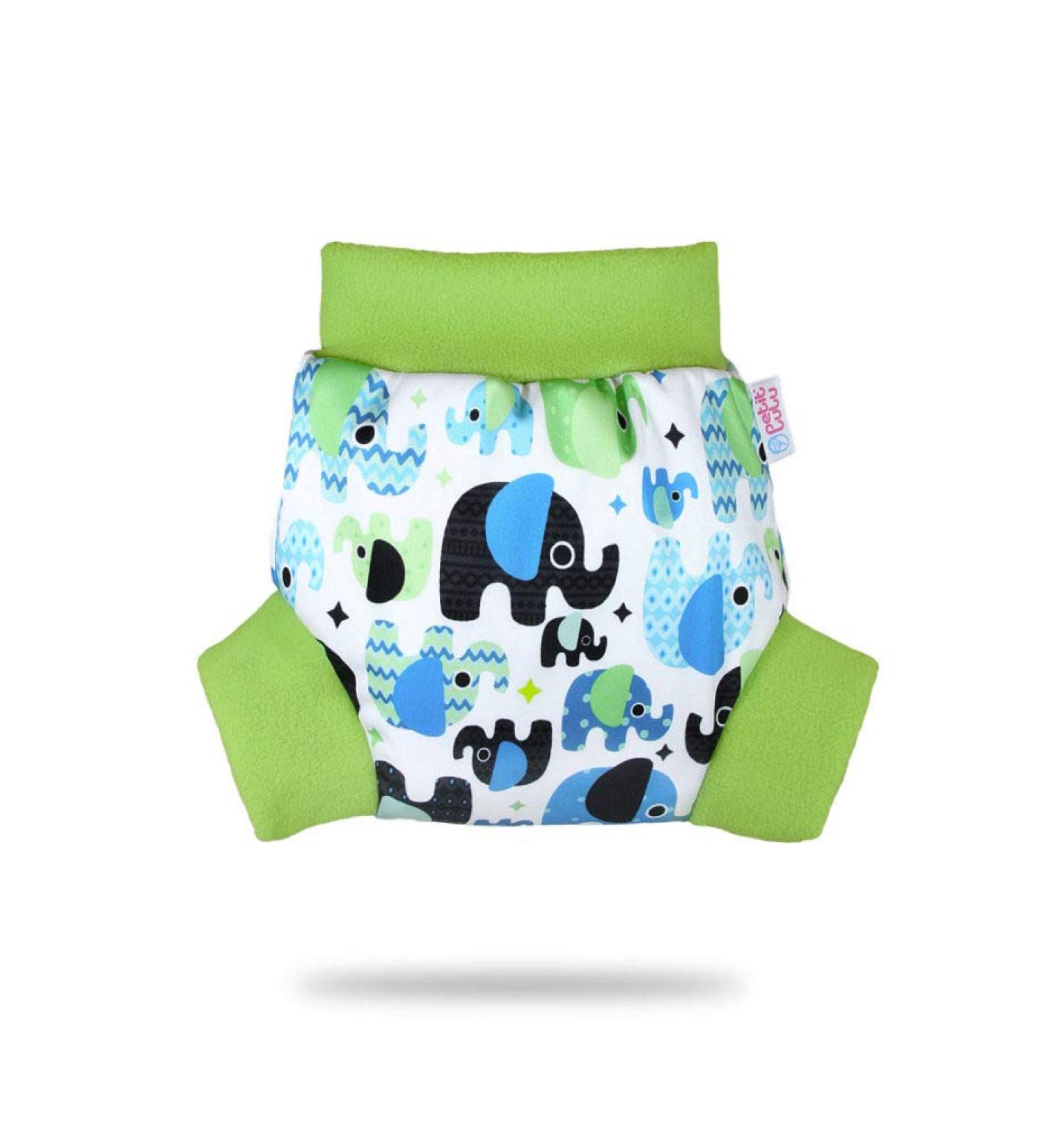 Petit Lulu Baby Elephant Blue Cloth Nappy Wrap | Size S | Reusable Washable Diaper | Made in Europe - Buy Online on SooperMarket.com