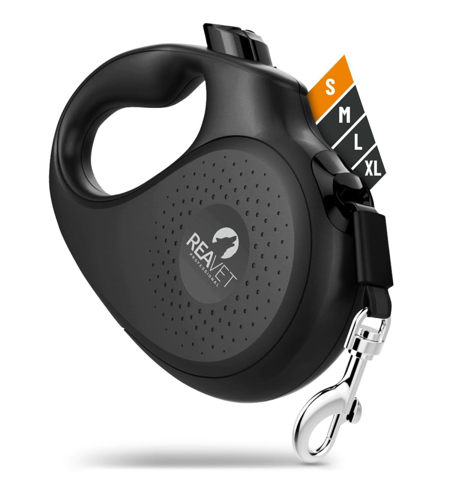 Reavet 5m Roller Linen Dog Leash for Small Dogs | Ergonomic Non-Slip Grip | Robust Pull-Out with Brake-Stop System | Suitable for Dogs Up to 15kg - Buy Online on SooperMarket.com
