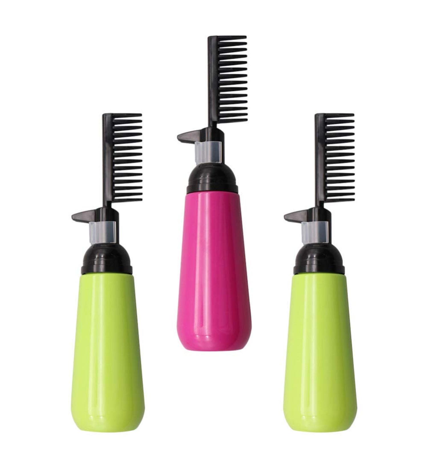 Lurrose 3pcs 130ml Hair Dye Bottle Root Comb Applicator Bottle Hair Coloring Dyeing Dispensing Bottle Container for Home Shop Scalp Treatment Perming Tools (Random Color) - Buy Online on SooperMarket.com