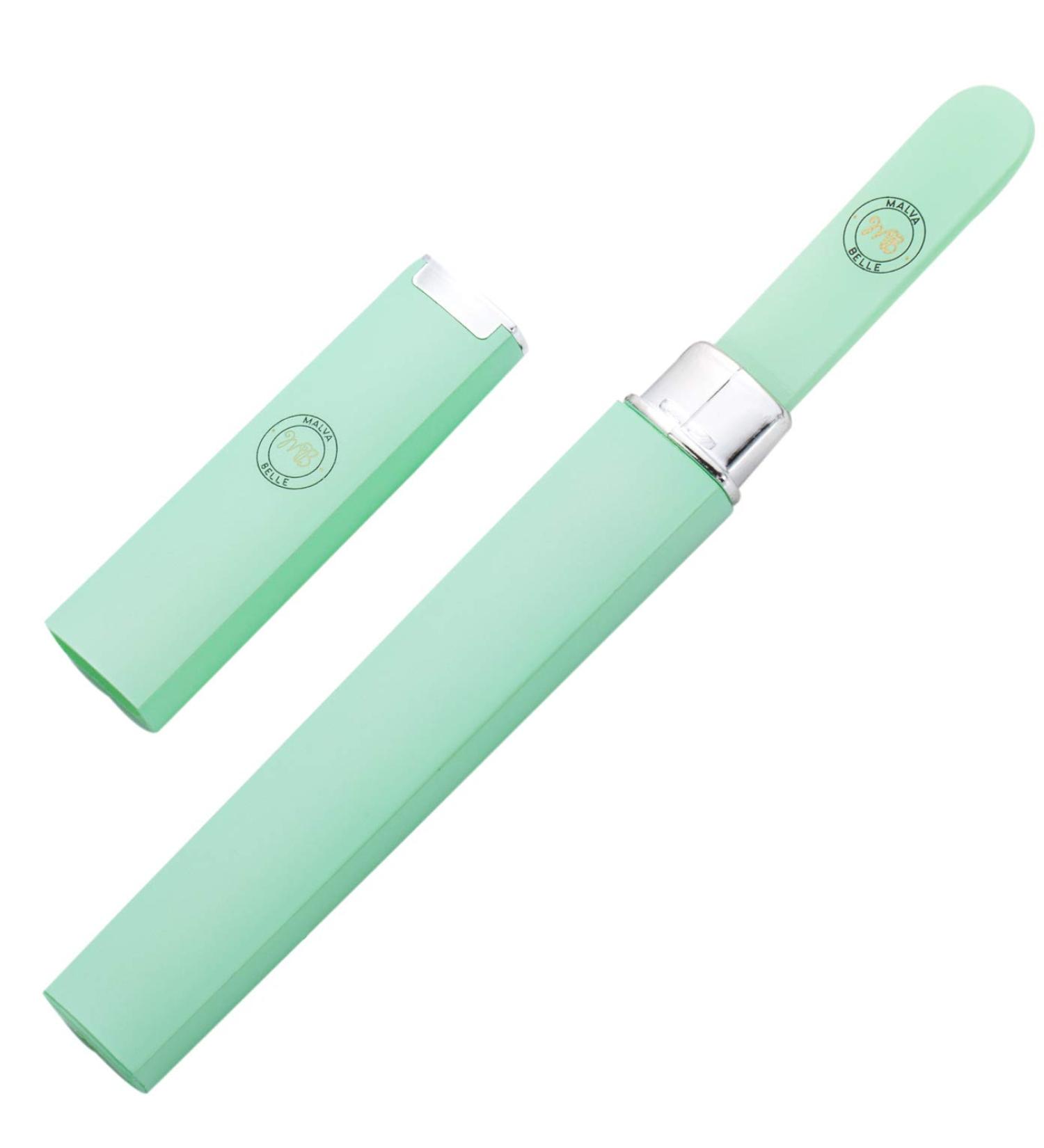 Malva Belle Crystal Glass Nail File - Professional Salon Filing Tool for Natural Nails, Double Sided Tempered Glass, Long Lasting - Pastel Green 2mm - Buy Online on SooperMarket.com