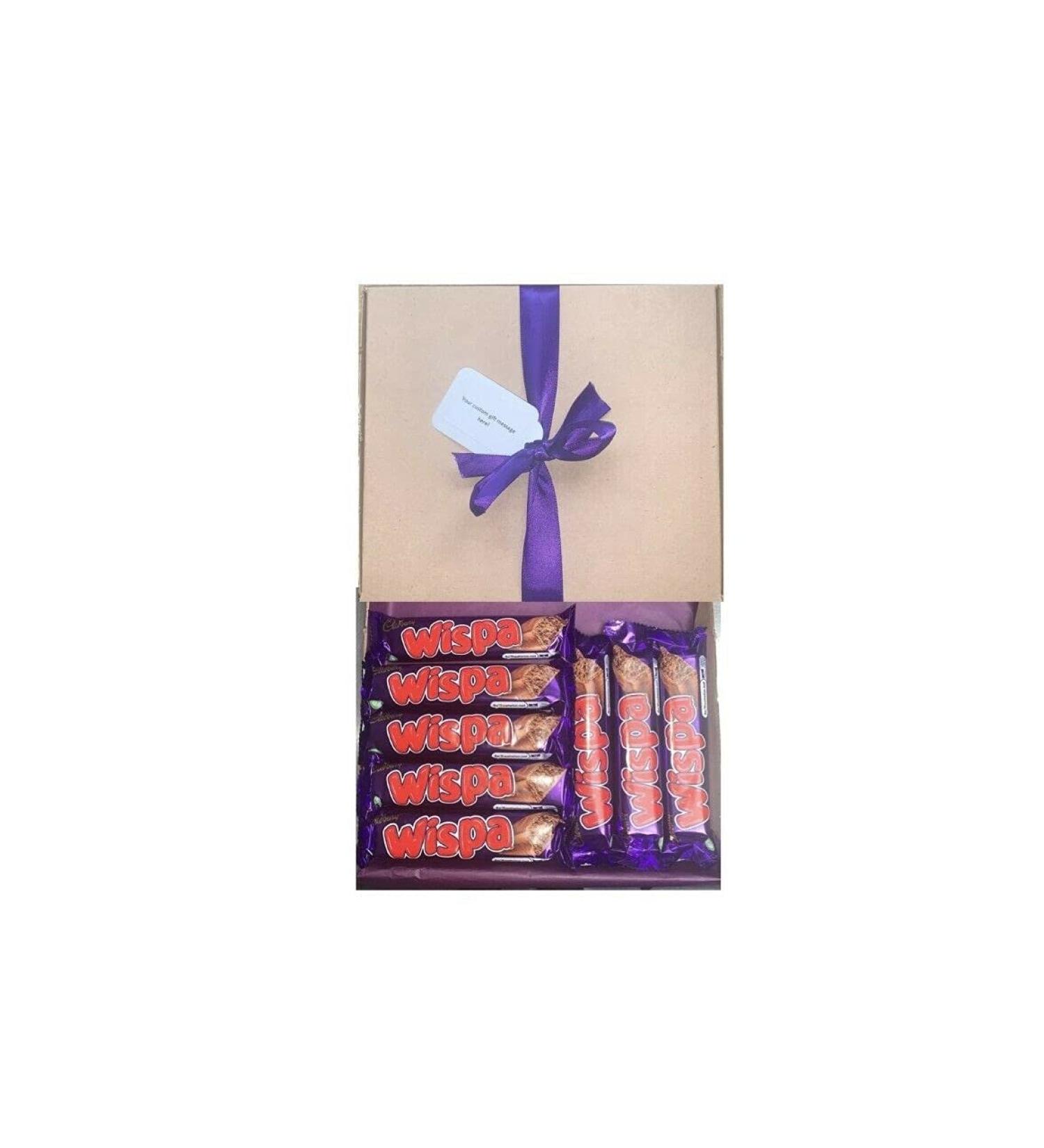 Personalised Cadburys Wispa Chocolate Hamper Gift Cadbury s Chocolates Sweet Box Great Treat Box - 8 Full Size Bars Chocolates - Buy Online on SooperMarket.com