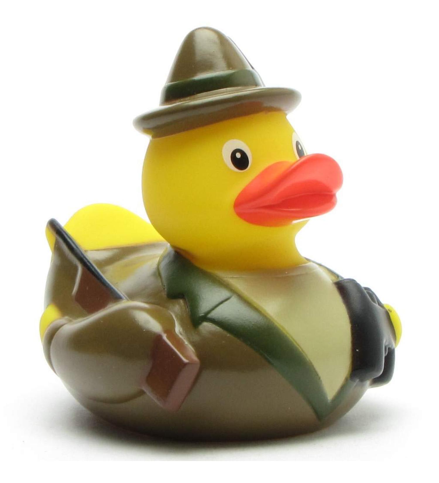 Funny Squeaky Bathing Duck - Hunter Duck Toy with Rifle & Horn - Perfect Gift for Hunters | Duckshop - Buy Online on SooperMarket.com