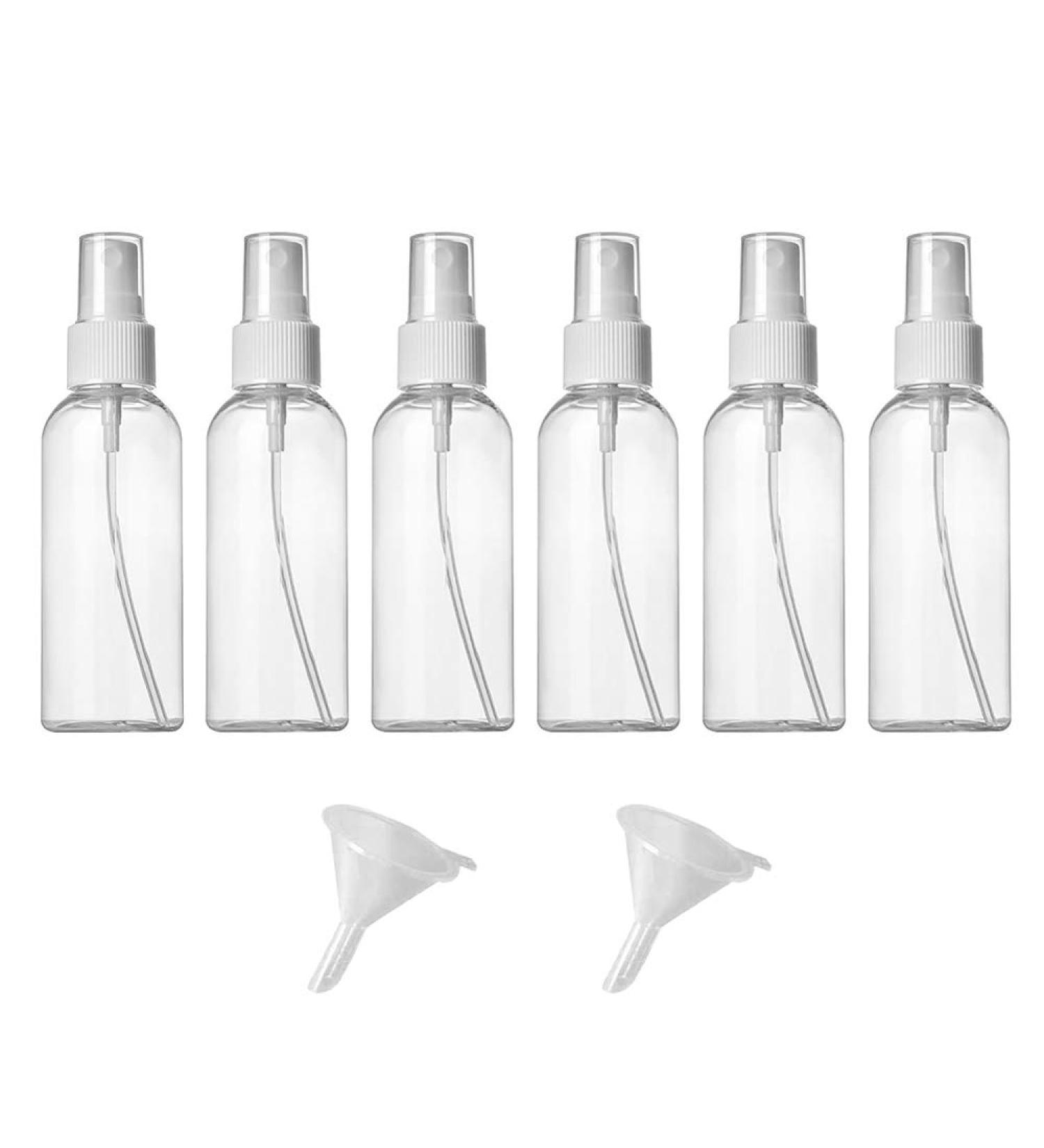 Refillable Portable Spray Bottle - 6 x 50ml Plastic Atomizer for Air Travel & Outdoor Sports - Buy Online on SooperMarket.com