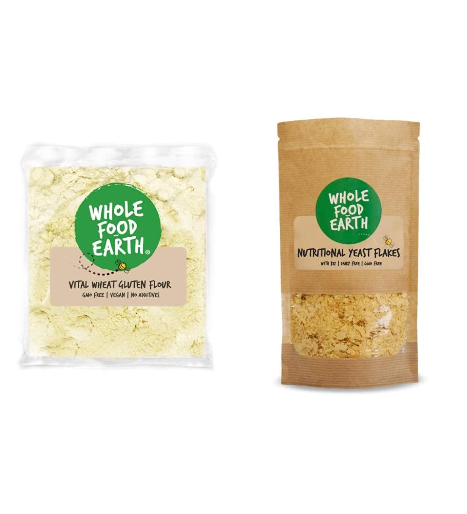 Wholefood Earth - Vital Wheat Gluten Flour - Vegan - GMO Free (3kg) & Nutritional Yeast Flakes 1 kg - with B12 Dairy Free GMO Free Vegan + Nutritional Yeast Flakes 3 kg (Pack of 1) - Buy Online on SooperMarket.com