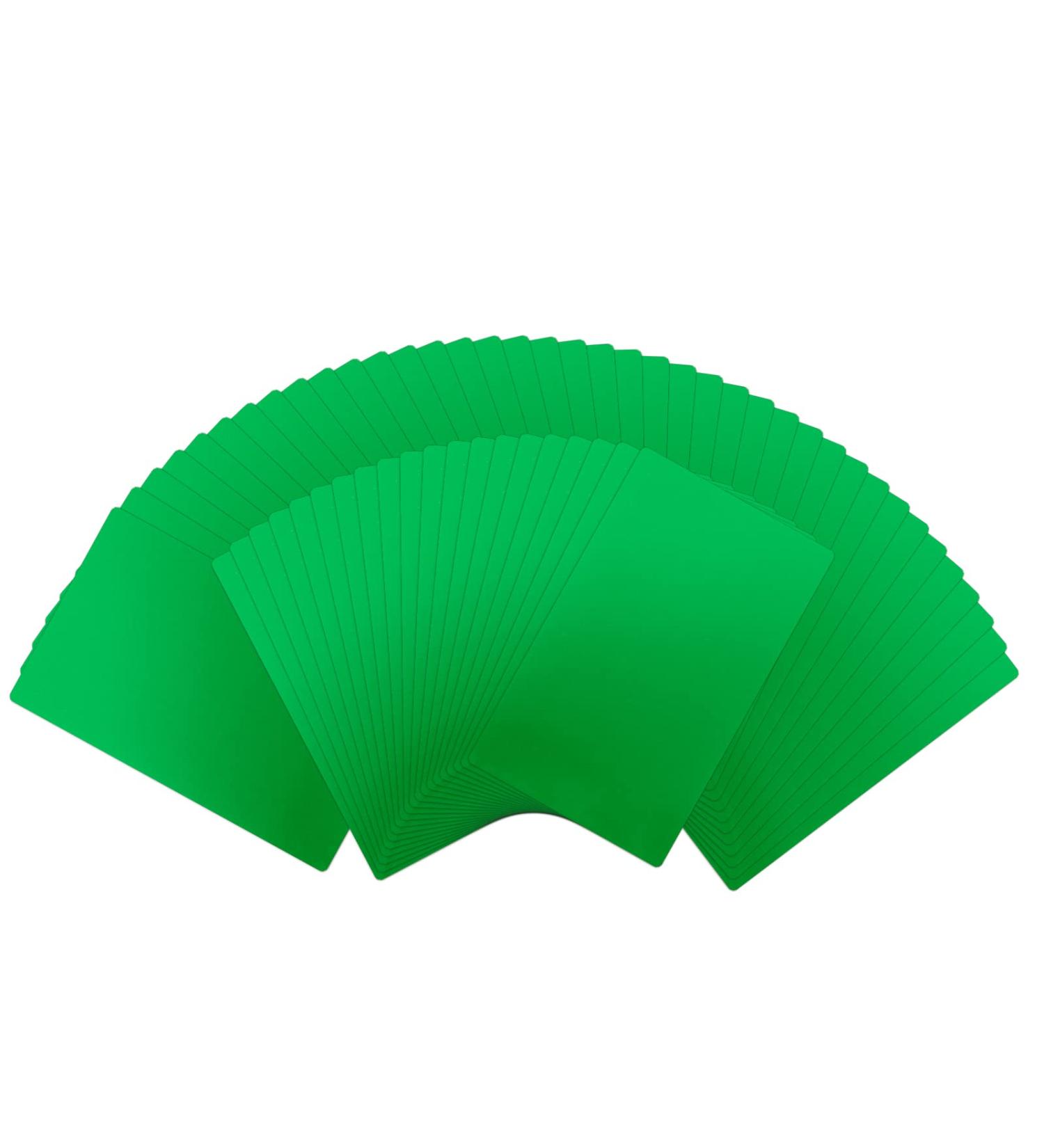 Green Metal Business Cards Laser Engraving Blanks 60 PCS Sublimation Metal Cards Aluminum Blanks for Engraving  DIY  Gift Cards  Office Name Cards (3.38'' x 2.12'' x 0.007'') - Buy Online on SooperMarket.com